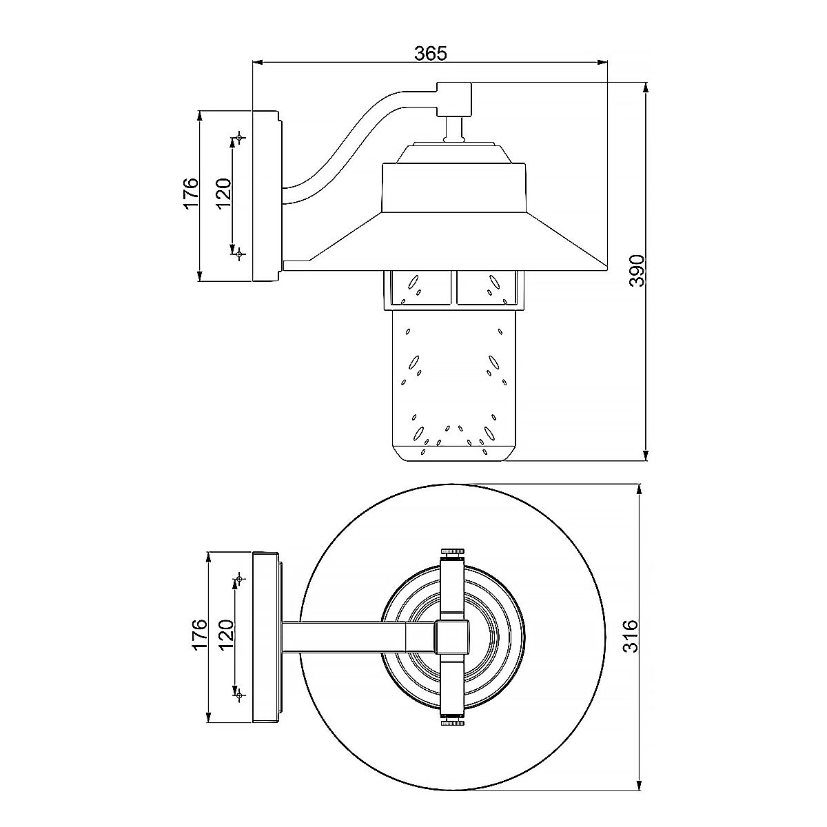 Boynton 1 - flammige große Wandlaterne, lackierter gebürsteter Stahl - Elsteadlighting - FE - BOYNTON2 - L