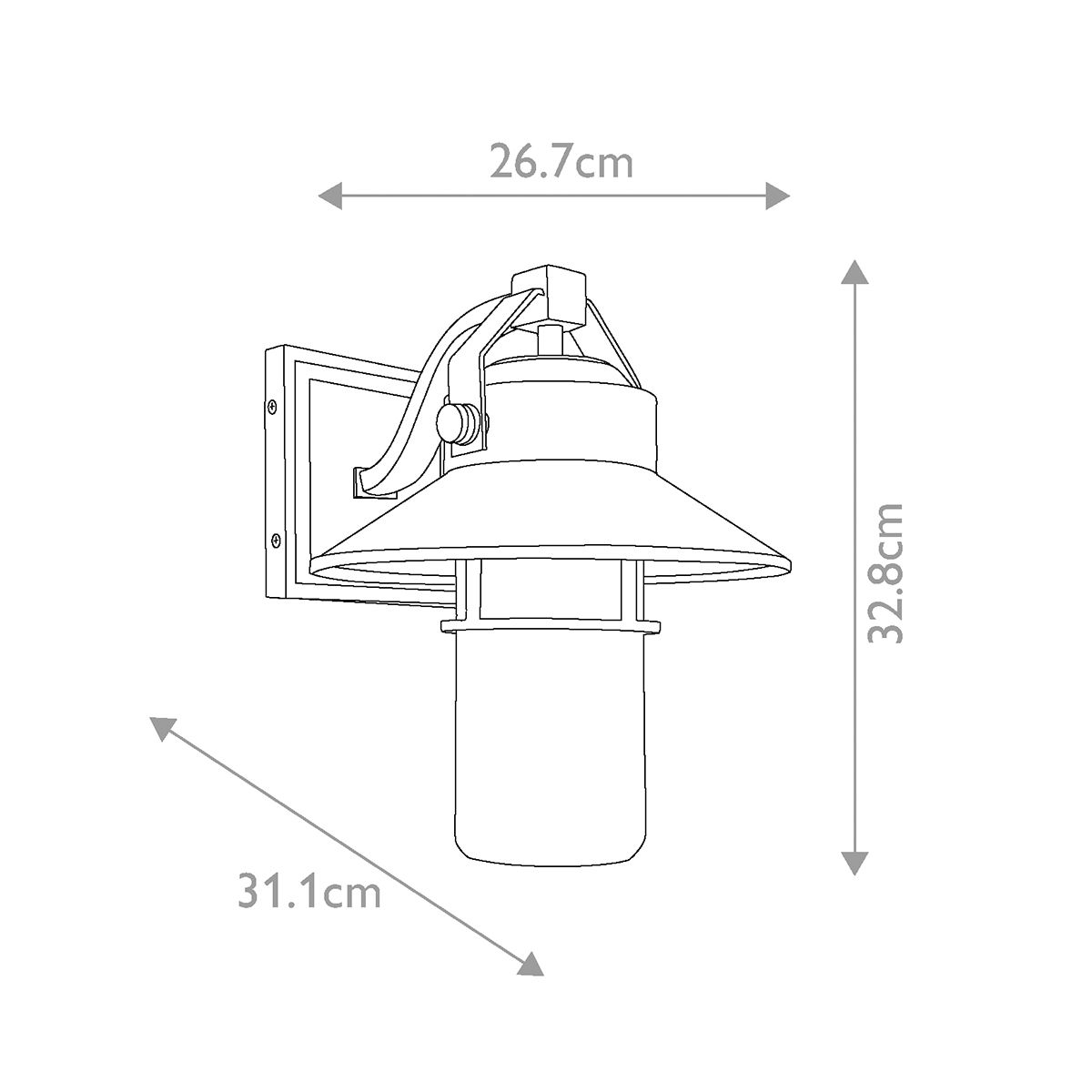 Boynton 1 - flammige mittelgroße Wandlaterne, lackierter gebürsteter Stahl - Elsteadlighting - FE - BOYNTON2 - M
