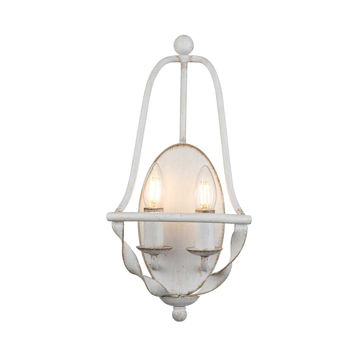 Bradbury 2-flammige Wandleuchte - Antikweiß - Elsteadlighting - leuchtengrosshandel24