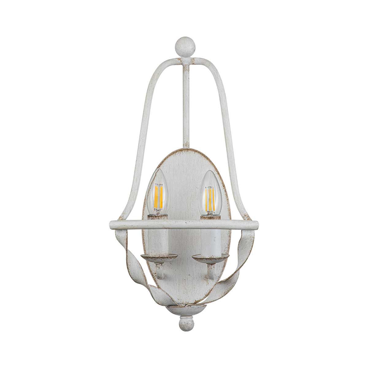 Bradbury 2-flammige Wandleuchte - Antikweiß - Elsteadlighting - leuchtengrosshandel24