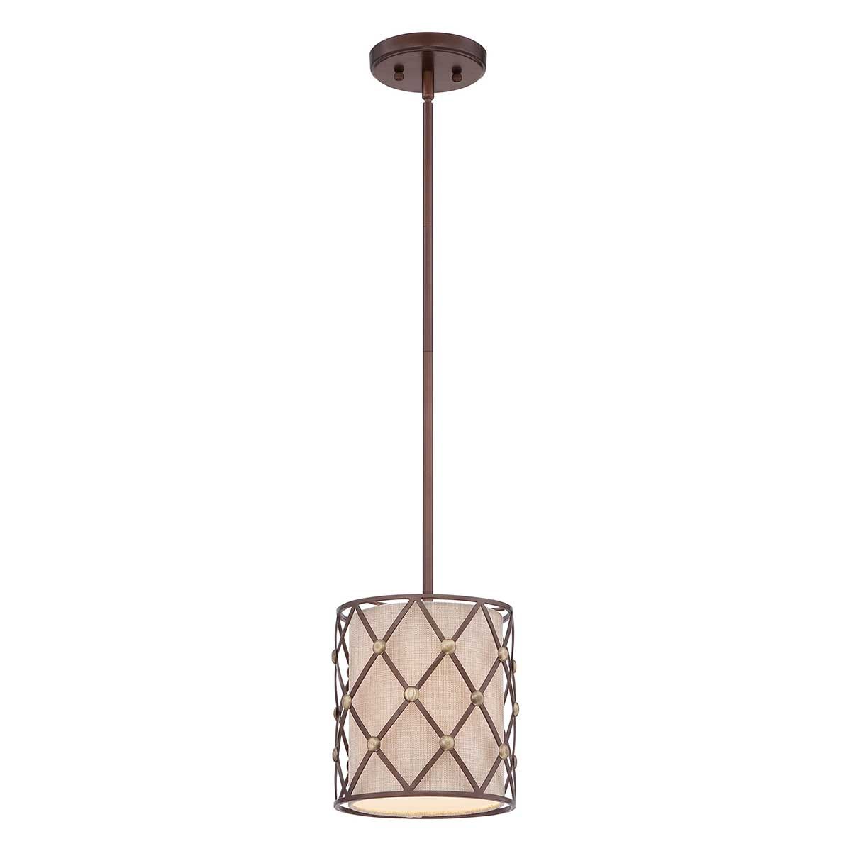 Braune Gitter-Mini-Pendelleuchte mit 1 Licht - Copper Canyon - Elsteadlighting - leuchtengrosshandel24