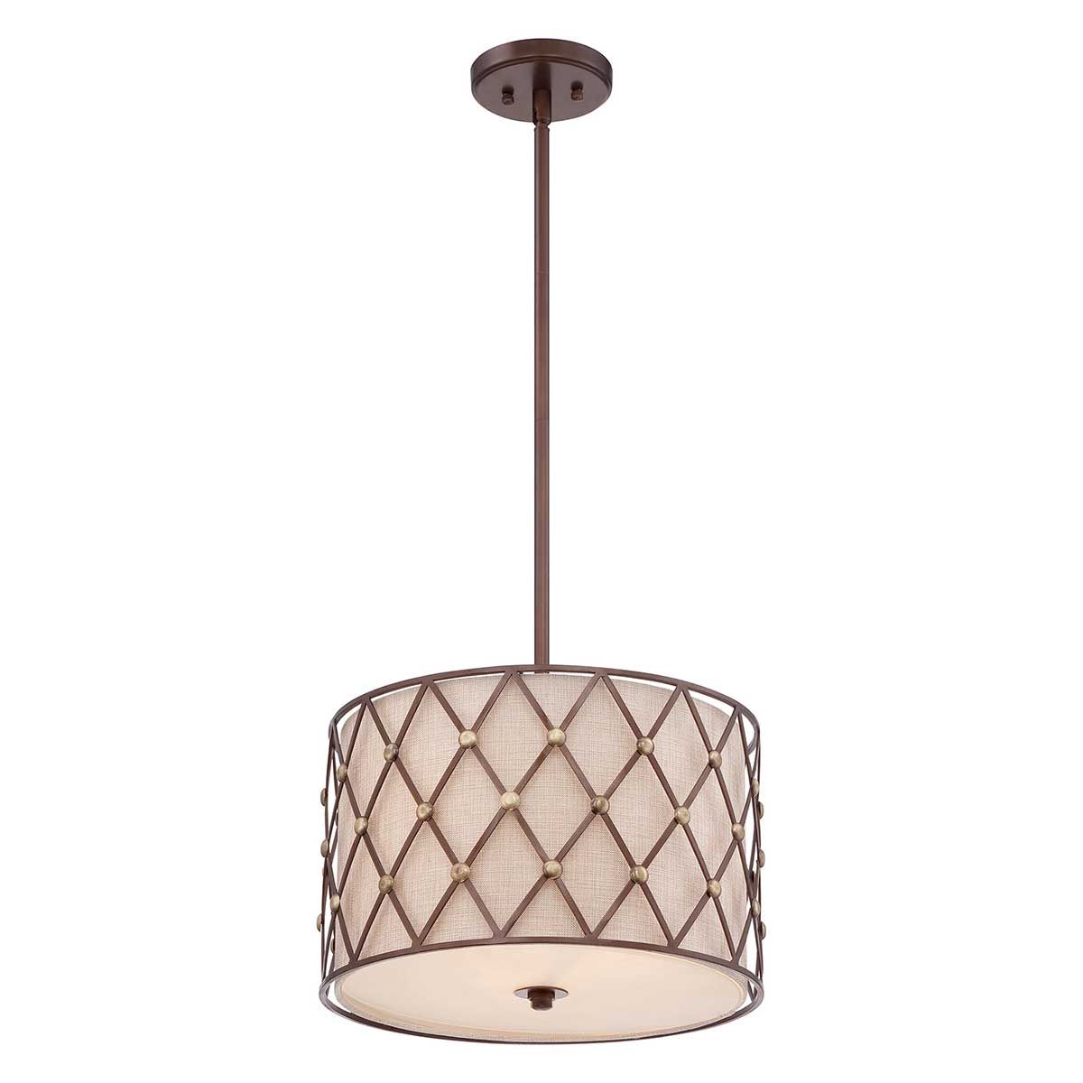 Braune Gitter-Pendelleuchte mit 3 mittleren Lichtern - Copper Canyon - Elsteadlighting - leuchtengrosshandel24