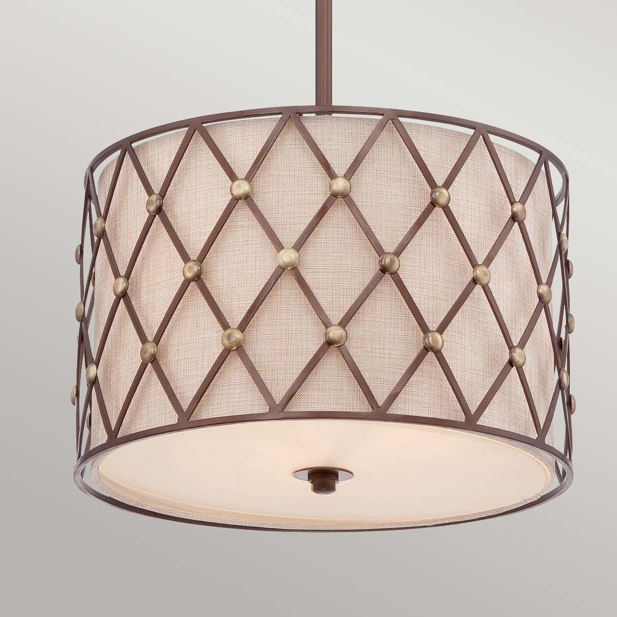 Braune Gitter-Pendelleuchte mit 3 mittleren Lichtern - Copper Canyon - Elsteadlighting - leuchtengrosshandel24