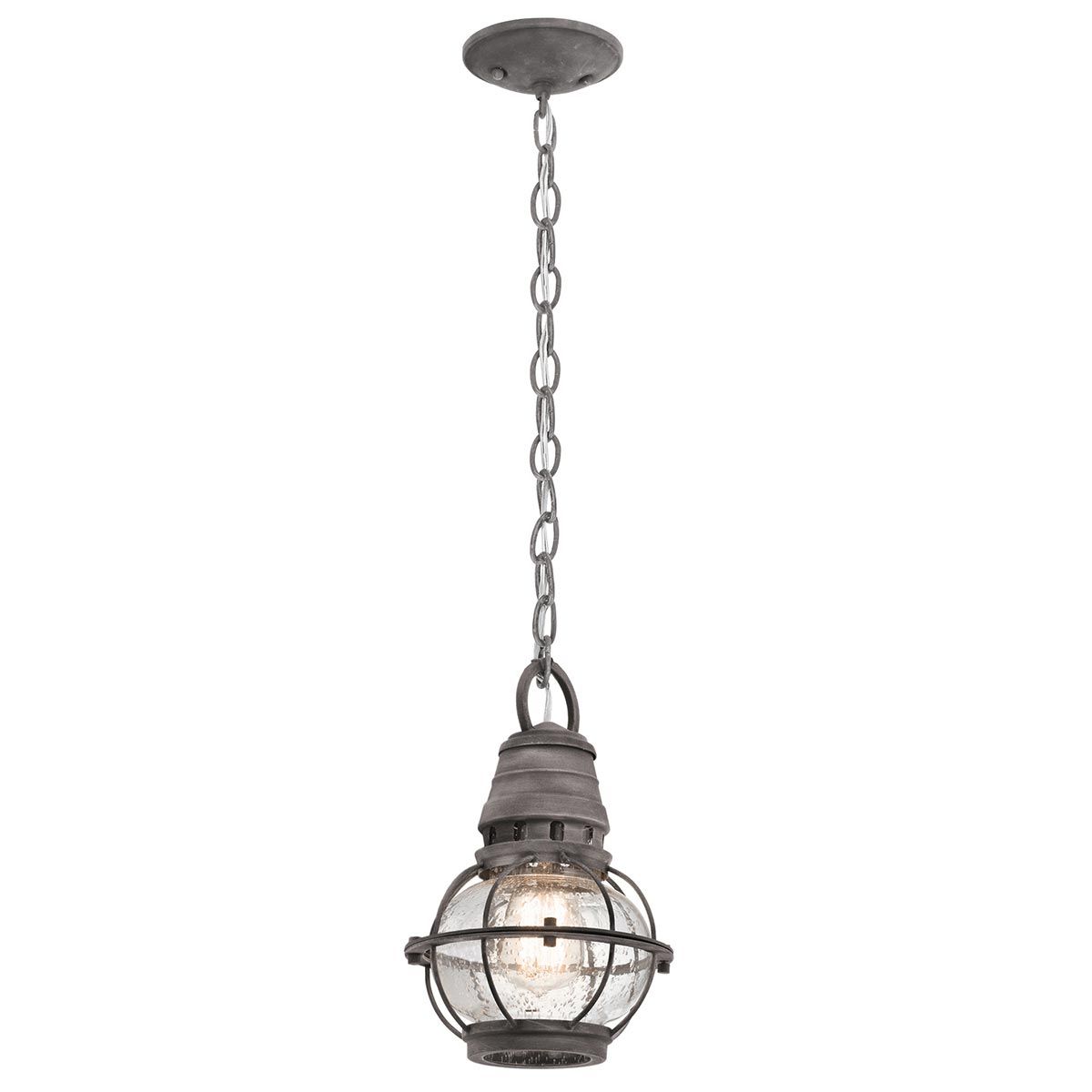 Bridge Point 1 - flammige kleine Kettenlaterne, verwittertes Zink - Elsteadlighting - KL - BRIDGEPOINT8S