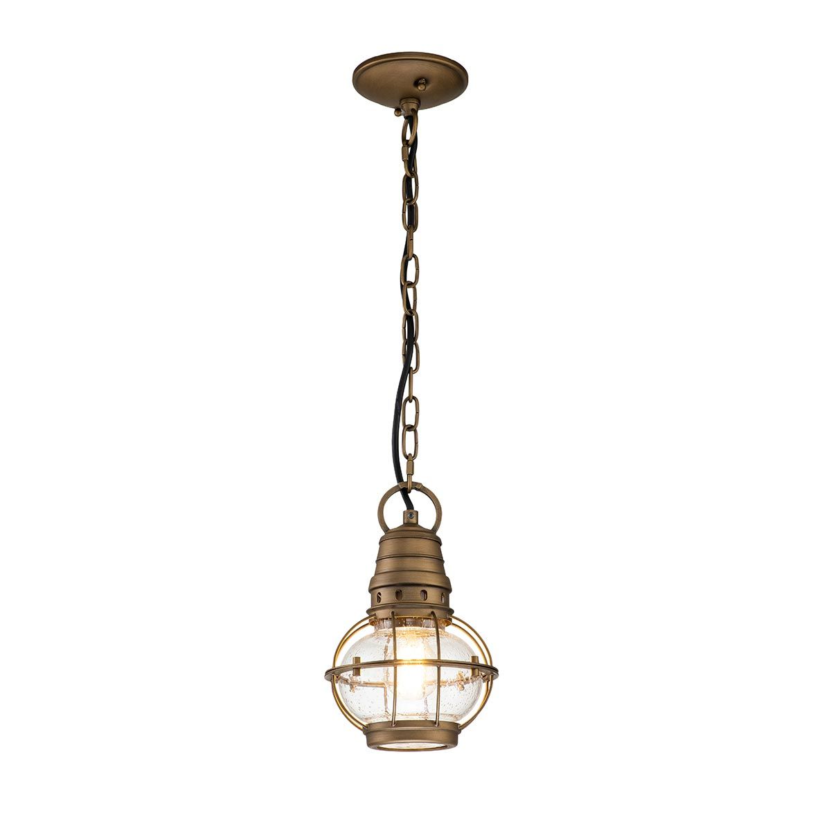 Bridgepoint 1 - flammige kleine Kettenlaterne - Naturmessing - Elsteadlighting - KL - BRIDGEPOINT8S - NBR