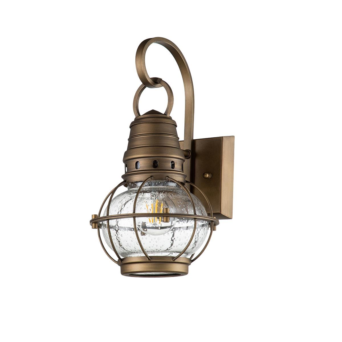 Bridgepoint 1 - flammige kleine Wandlaterne - Naturmessing - Elsteadlighting - KL - BRIDGEPOINT - S - NBR