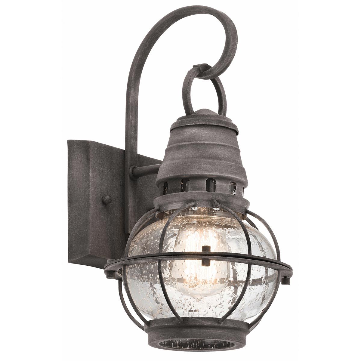Bridgepoint 1 - flammige kleine Wandlaterne - verwittertes Zink - Elsteadlighting - KL - BRIDGEPOINT - S