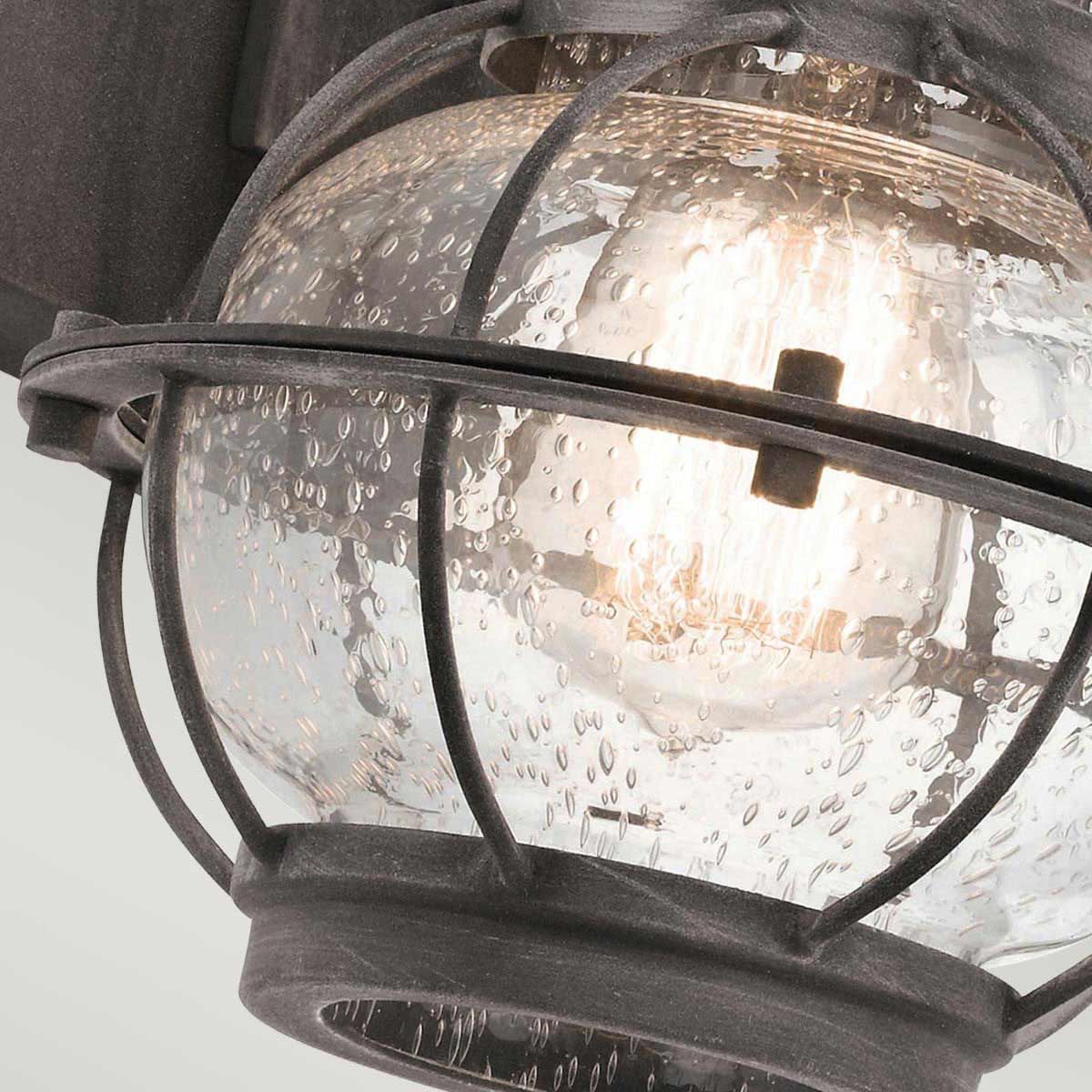 Bridgepoint 1 - flammige kleine Wandlaterne - verwittertes Zink - Elsteadlighting - KL - BRIDGEPOINT - S