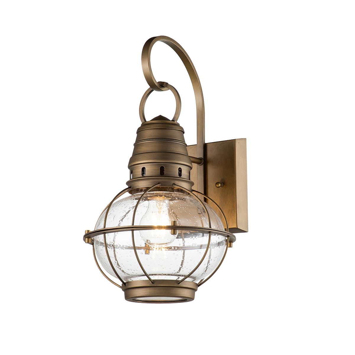 Bridgepoint 1 - flammige mittelgroße Wandlaterne - Naturmessing - Elsteadlighting - KL - BRIDGEPOINT - M - NBR