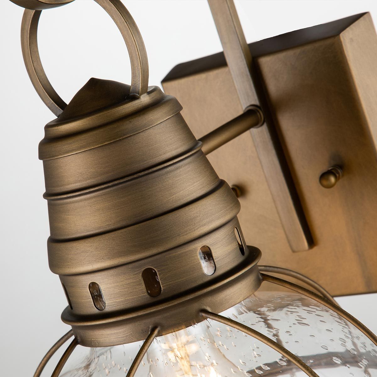Bridgepoint 1 - flammige mittelgroße Wandlaterne - Naturmessing - Elsteadlighting - KL - BRIDGEPOINT - M - NBR