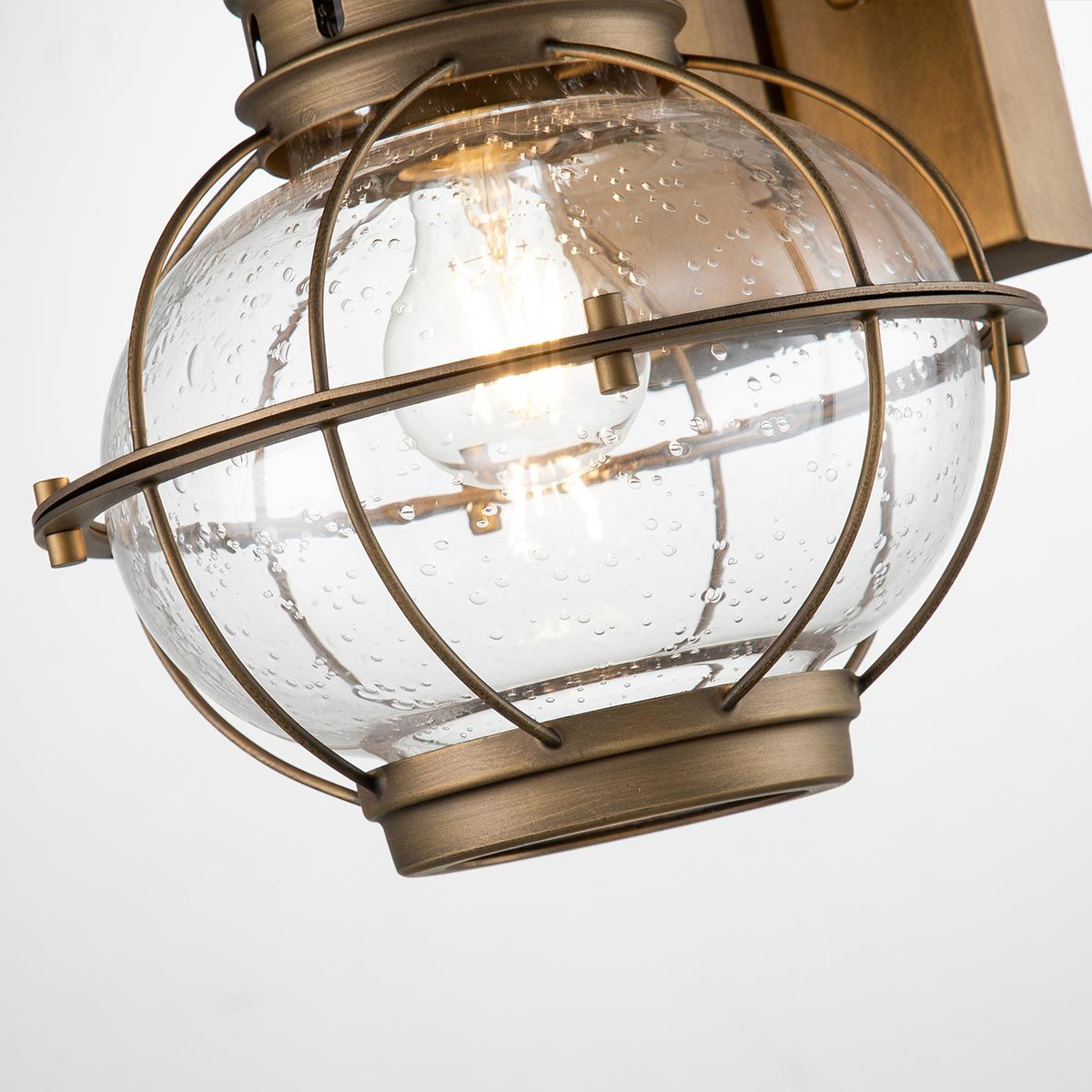 Bridgepoint 1 - flammige mittelgroße Wandlaterne - Naturmessing - Elsteadlighting - KL - BRIDGEPOINT - M - NBR