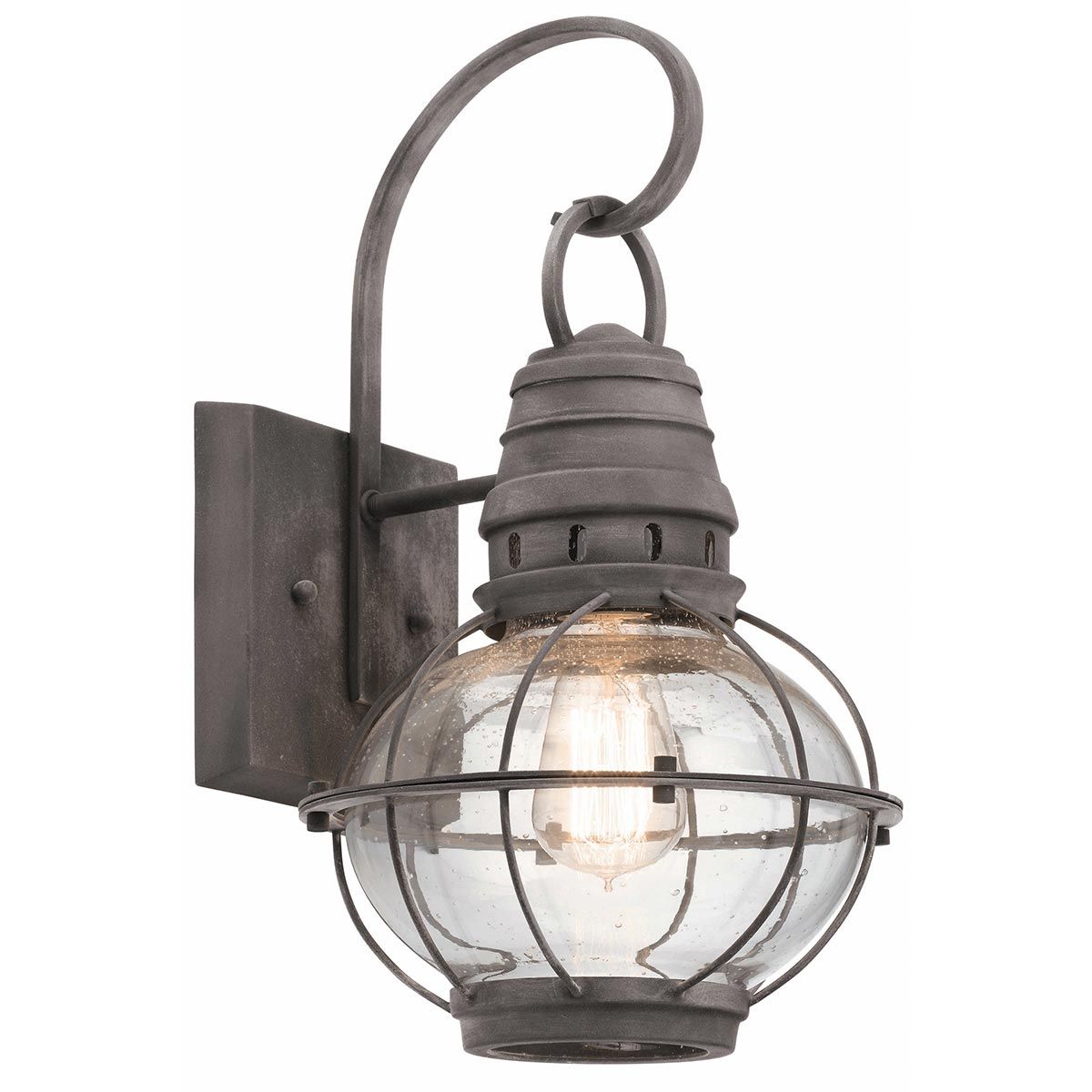 Bridgepoint 1 - flammige mittelgroße Wandlaterne - verwittertes Zink - Elsteadlighting - KL - BRIDGEPOINT - M