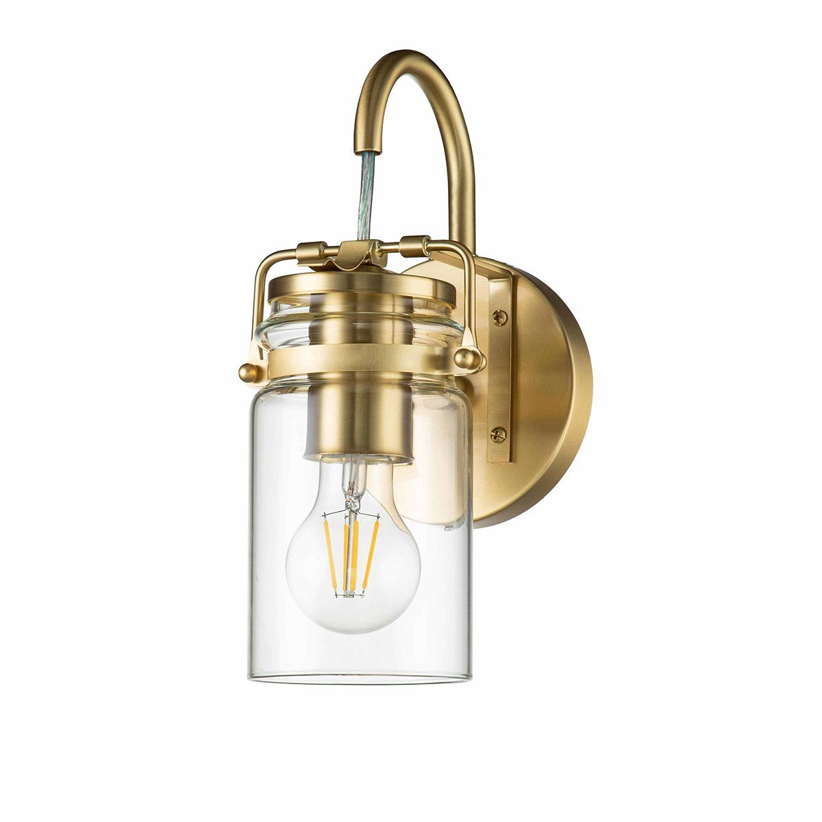 Brinley 1-flammige Wandleuchte - Gebürstetes Messing - Elsteadlighting - leuchtengrosshandel24