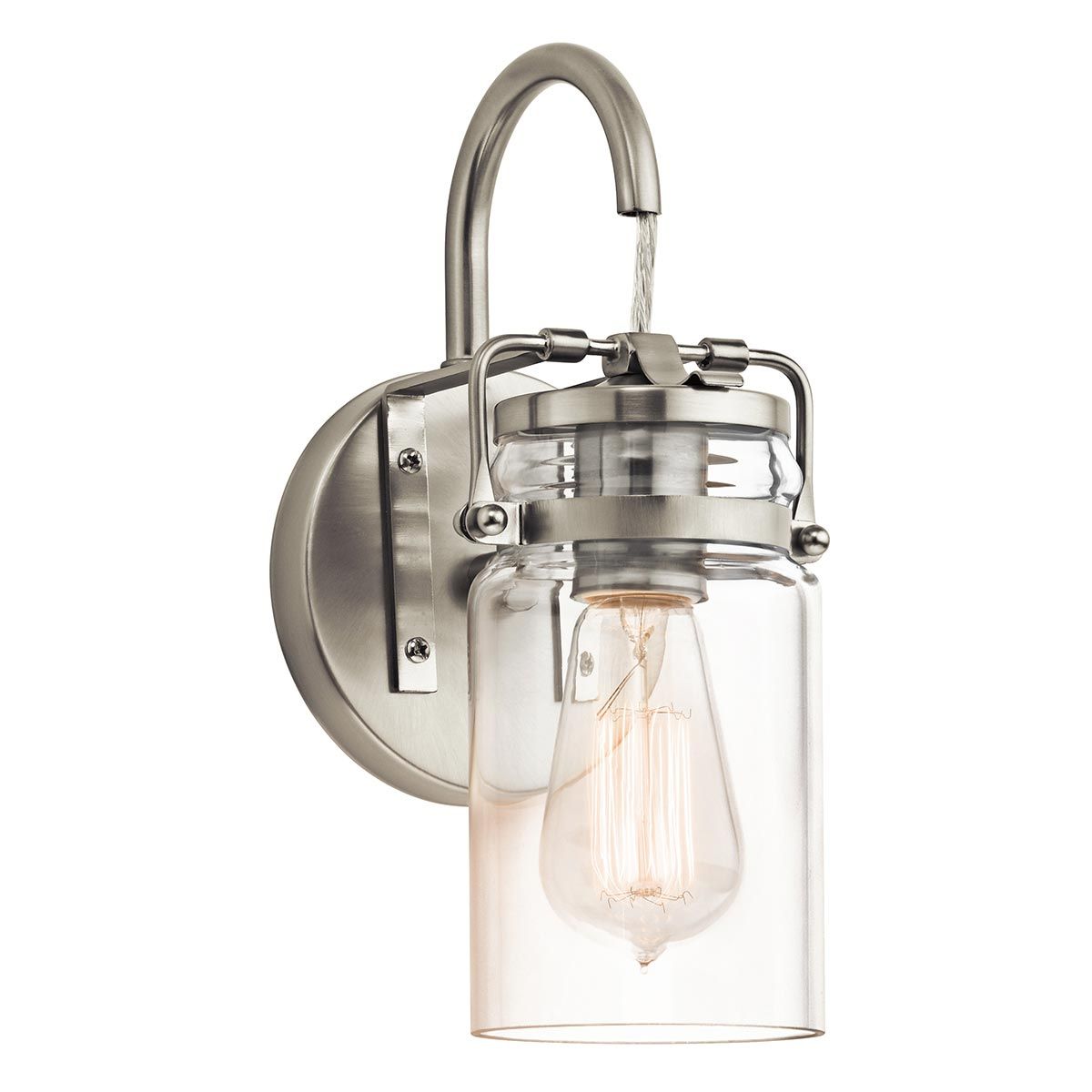 Brinley 1-flammige Wandleuchte - Gebürstetes Nickel - Elsteadlighting - leuchtengrosshandel24