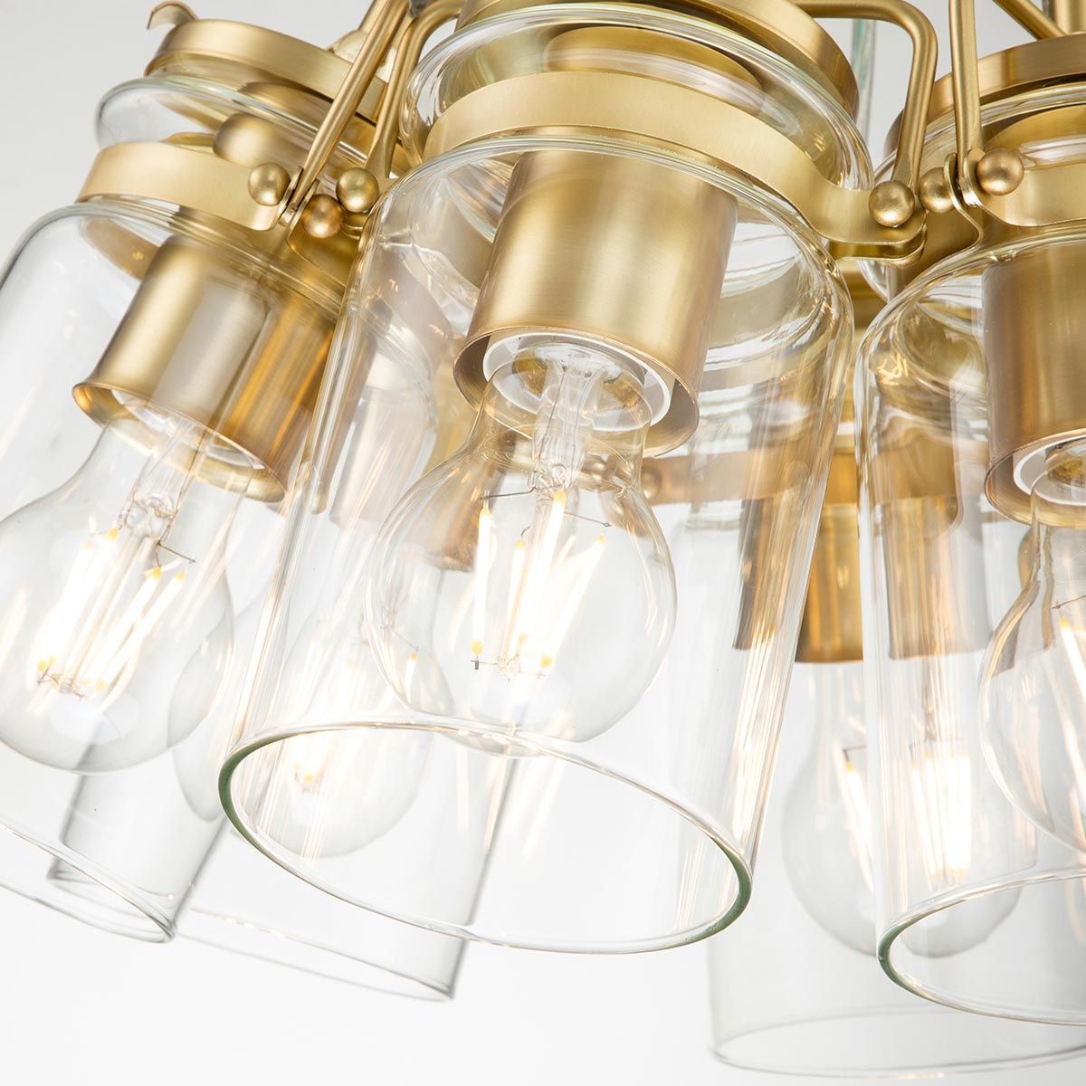 Brinley Pendelleuchte mit 6 Lichtern, gebürstetes Messing - Elsteadlighting - leuchtengrosshandel24