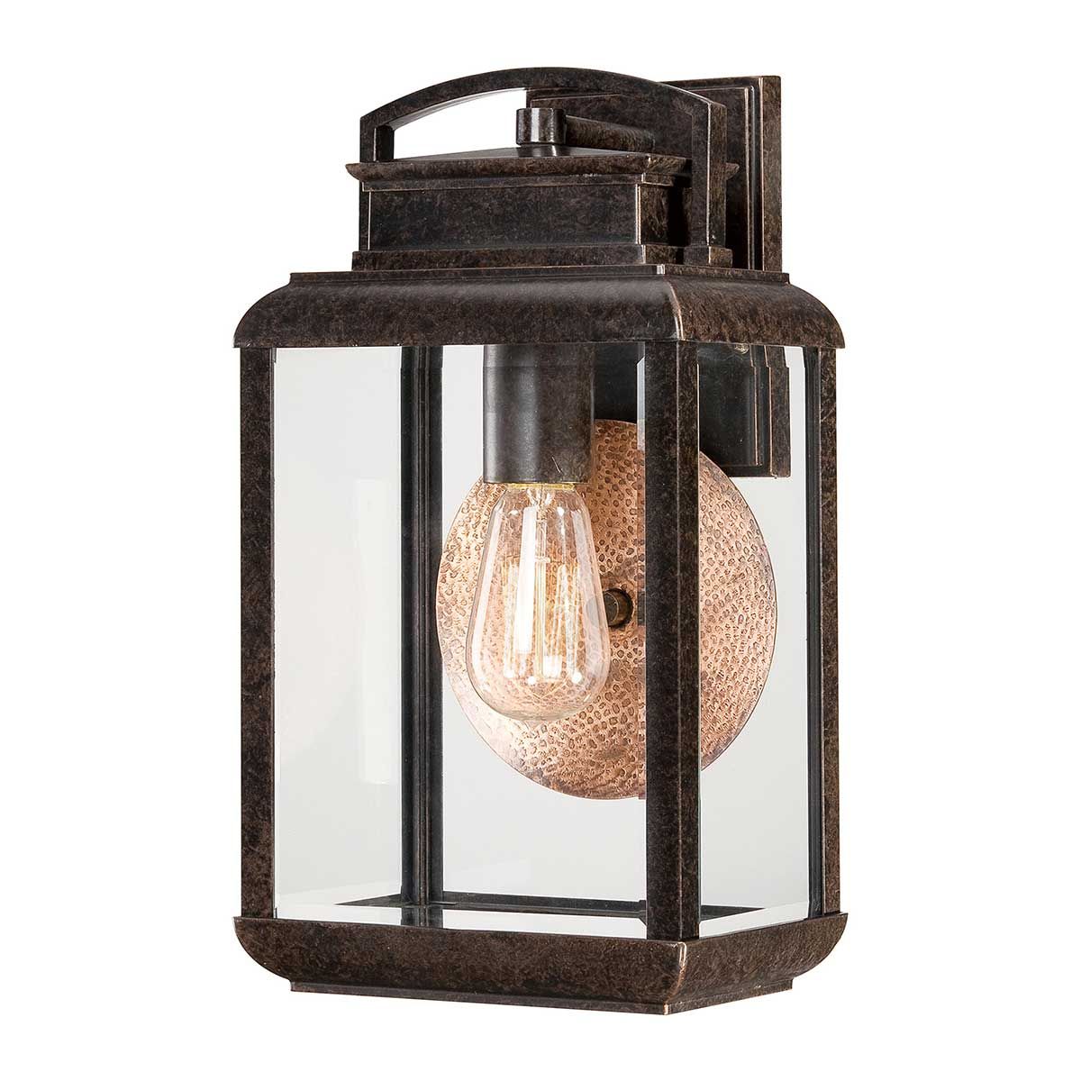 Byron 1 - flammige mittelgroße Wandlaterne - Imperial Bronze mit Kupferreflektor - Elsteadlighting - QZ - BYRON - M