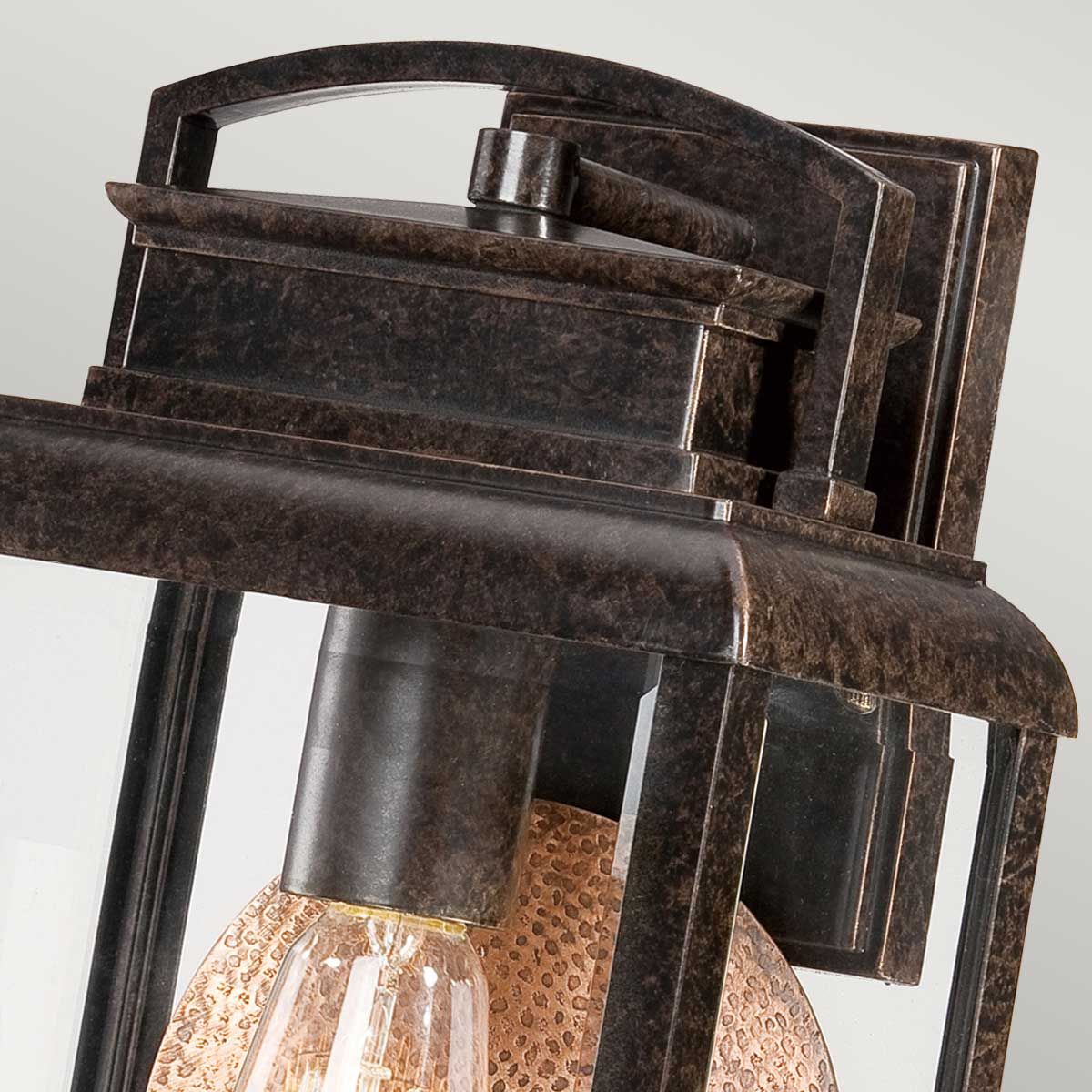 Byron 1 - flammige mittelgroße Wandlaterne - Imperial Bronze mit Kupferreflektor - Elsteadlighting - QZ - BYRON - M
