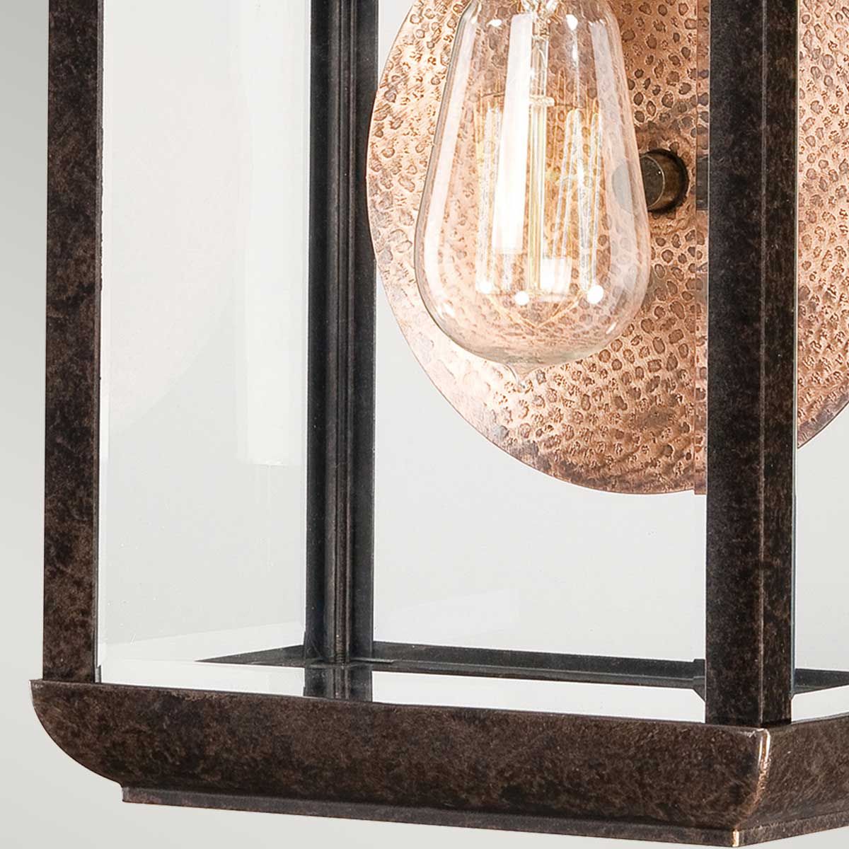 Byron 1 - flammige mittelgroße Wandlaterne - Imperial Bronze mit Kupferreflektor - Elsteadlighting - QZ - BYRON - M