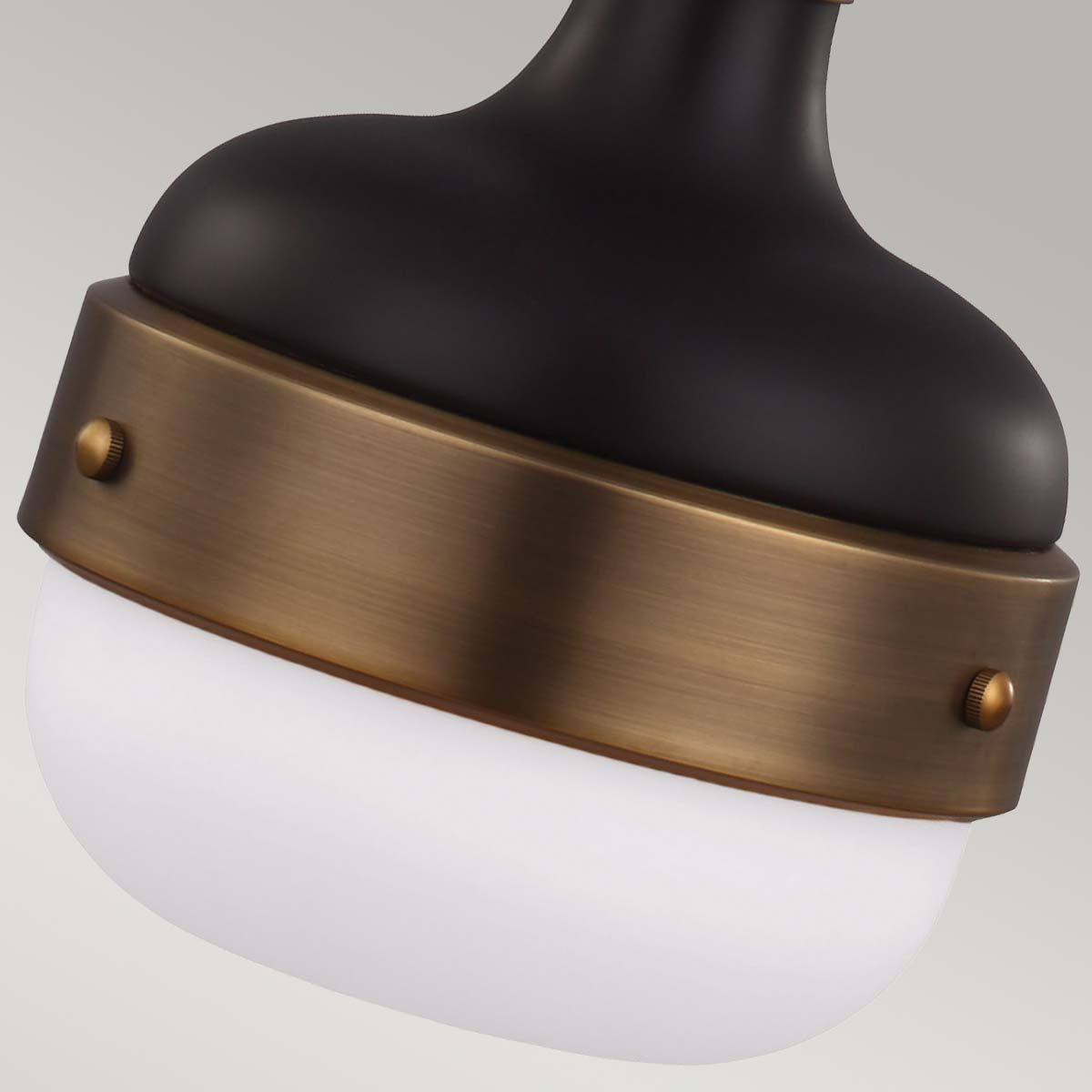 Cadence 1-flammige Mini-Pendelleuchte - Dunkles Antikmessing/Mattschwarz - Elsteadlighting - leuchtengrosshandel24