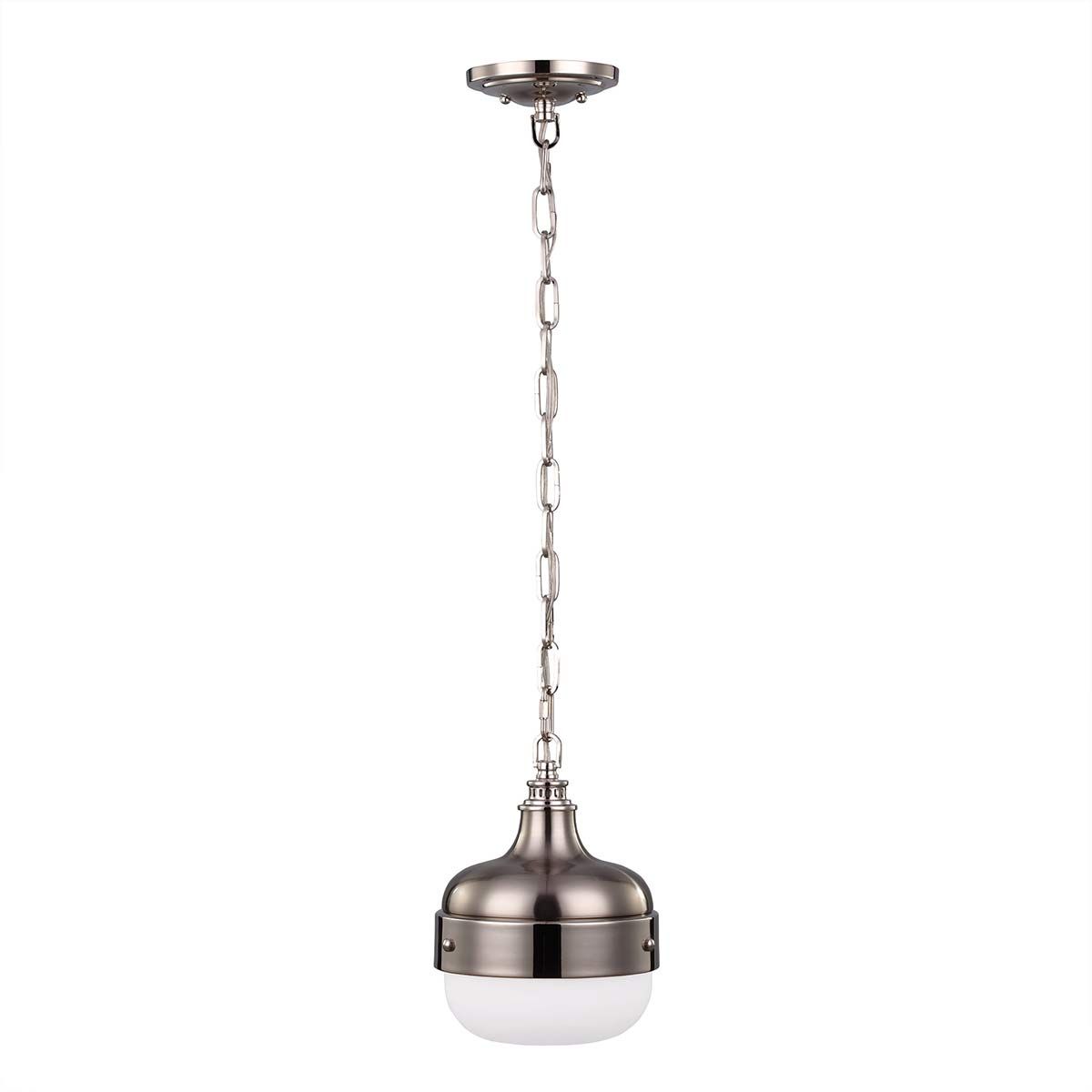 Cadence 1-flammige Mini-Pendelleuchte - Poliertes Nickel/Gebürsteter Stahl - Elsteadlighting - leuchtengrosshandel24