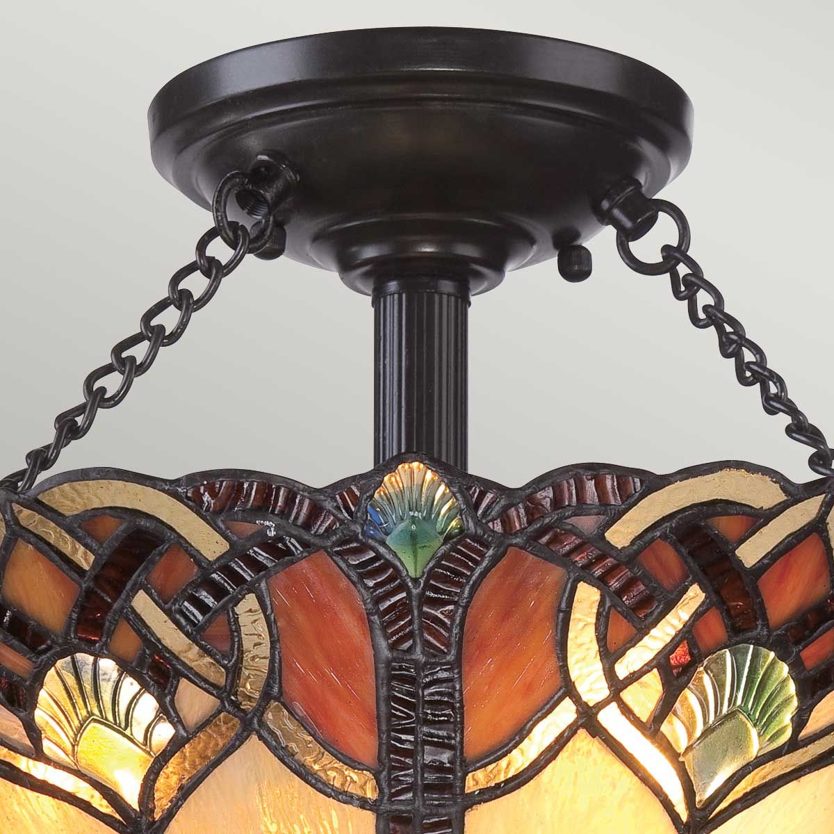 Cambridge 2-flammige, große Halbdeckenleuchte - Vintage Bronze - Elsteadlighting - leuchtengrosshandel24