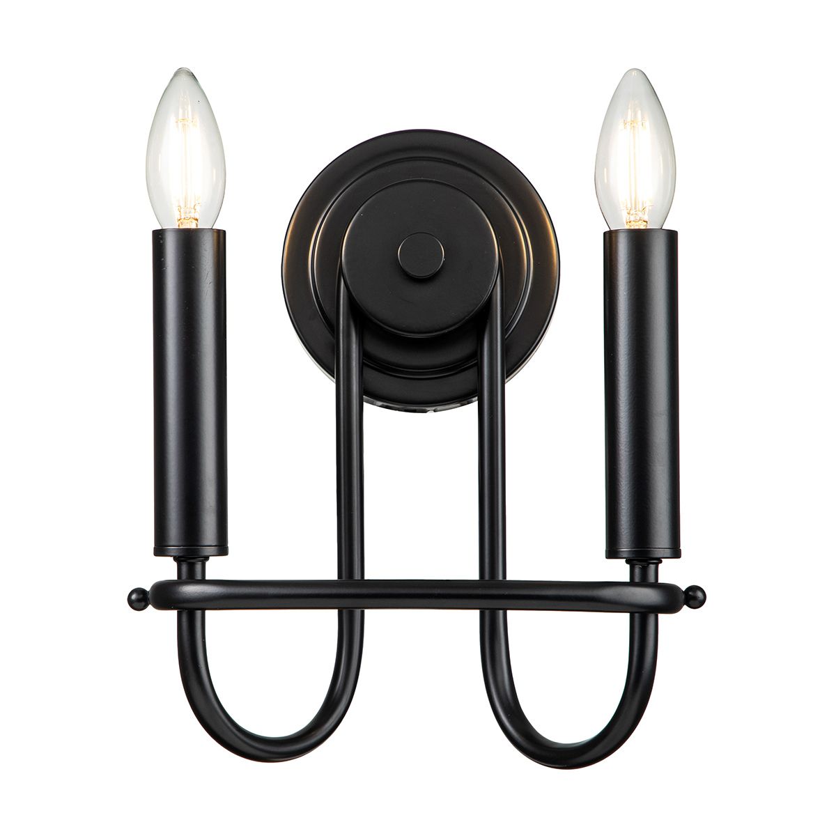 Capitol Hill 2-flammige Wandleuchte - Schwarz - Elsteadlighting - leuchtengrosshandel24