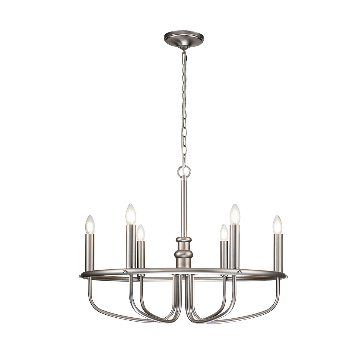 Capitol Hill Kronleuchter mit 6 Lichtern, gebürstetes Nickel - Elsteadlighting - leuchtengrosshandel24
