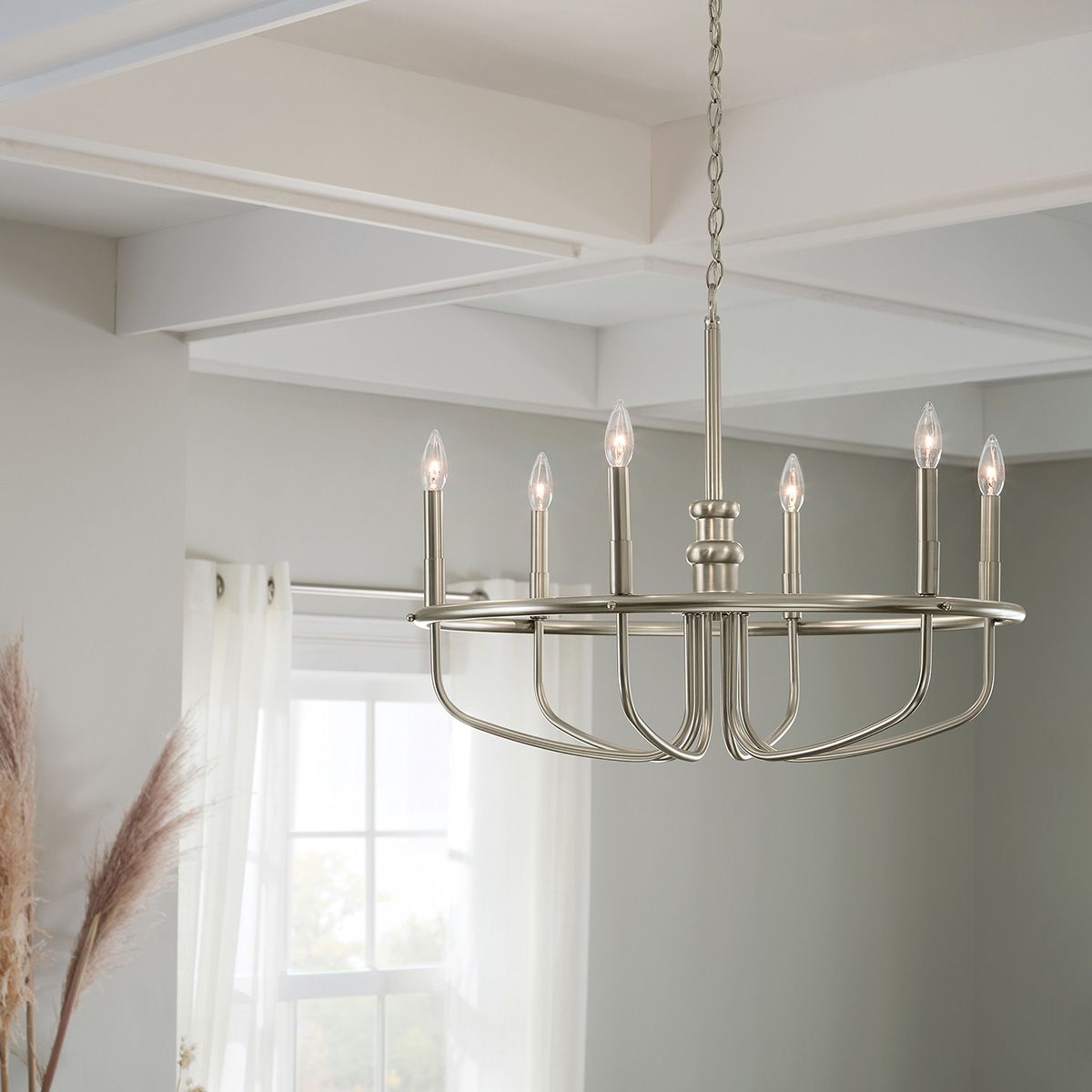 Capitol Hill Kronleuchter mit 6 Lichtern, gebürstetes Nickel - Elsteadlighting - leuchtengrosshandel24