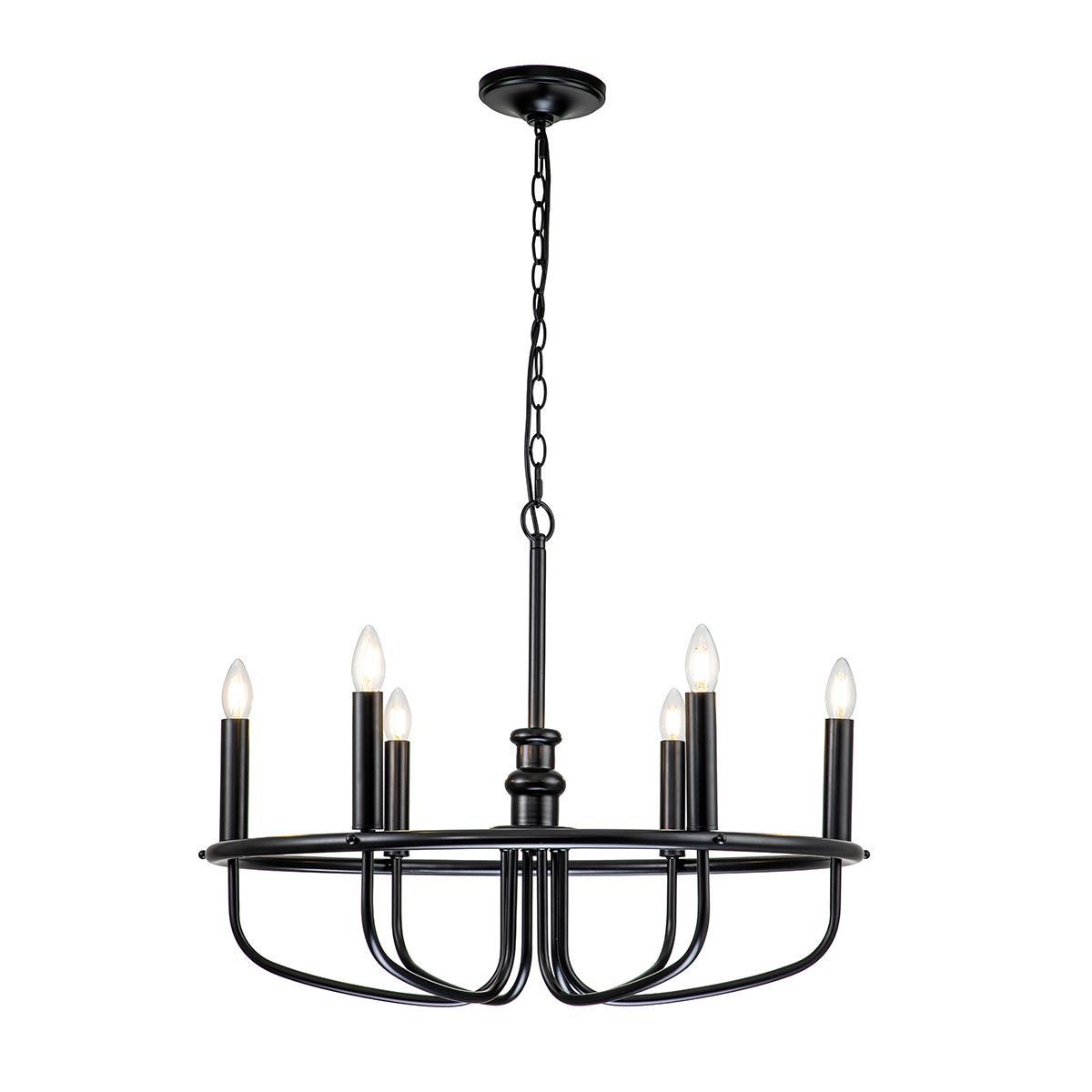 Capitol Hill Kronleuchter mit 6 Lichtern, Schwarz - Elsteadlighting - leuchtengrosshandel24