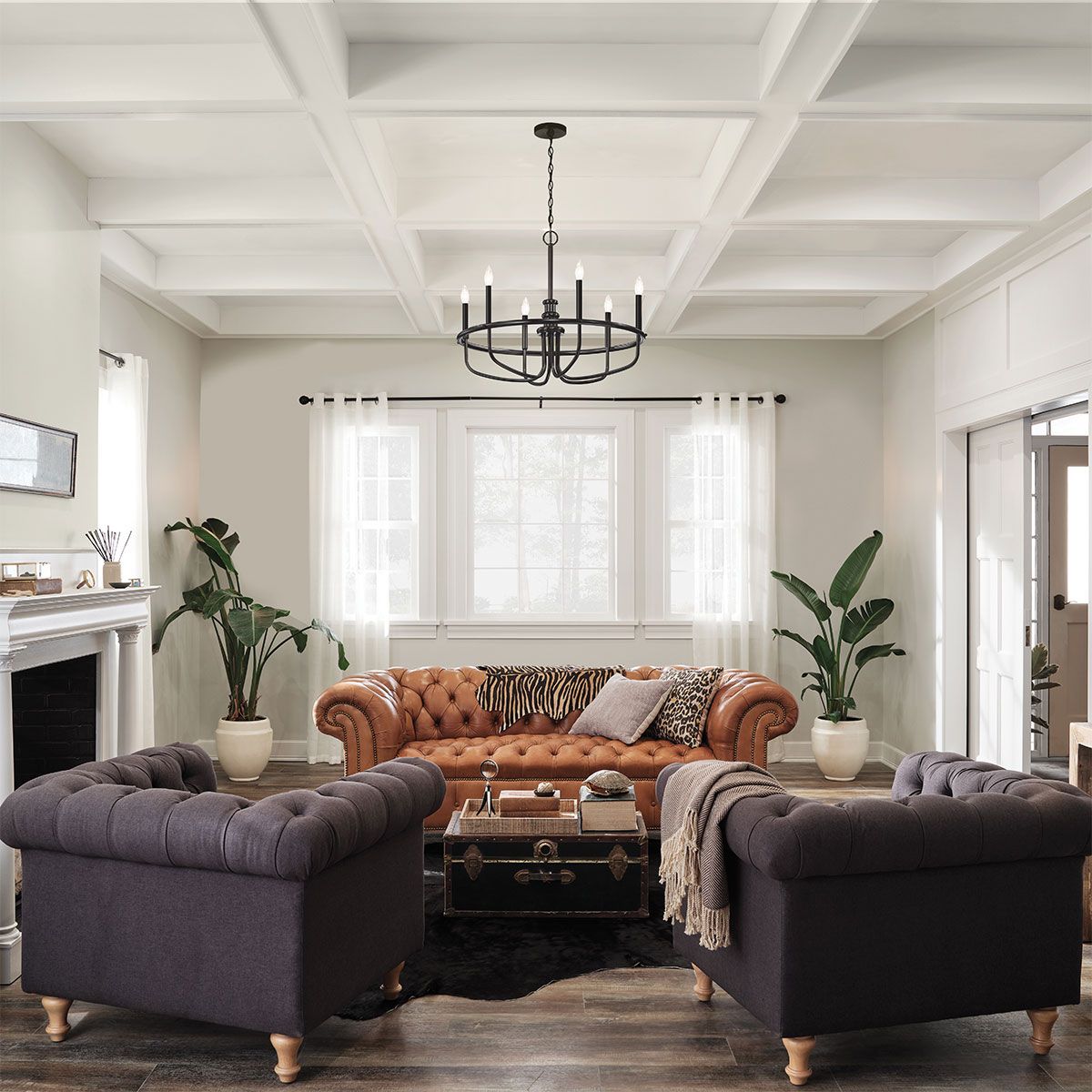 Capitol Hill Kronleuchter mit 6 Lichtern, Schwarz - Elsteadlighting - leuchtengrosshandel24