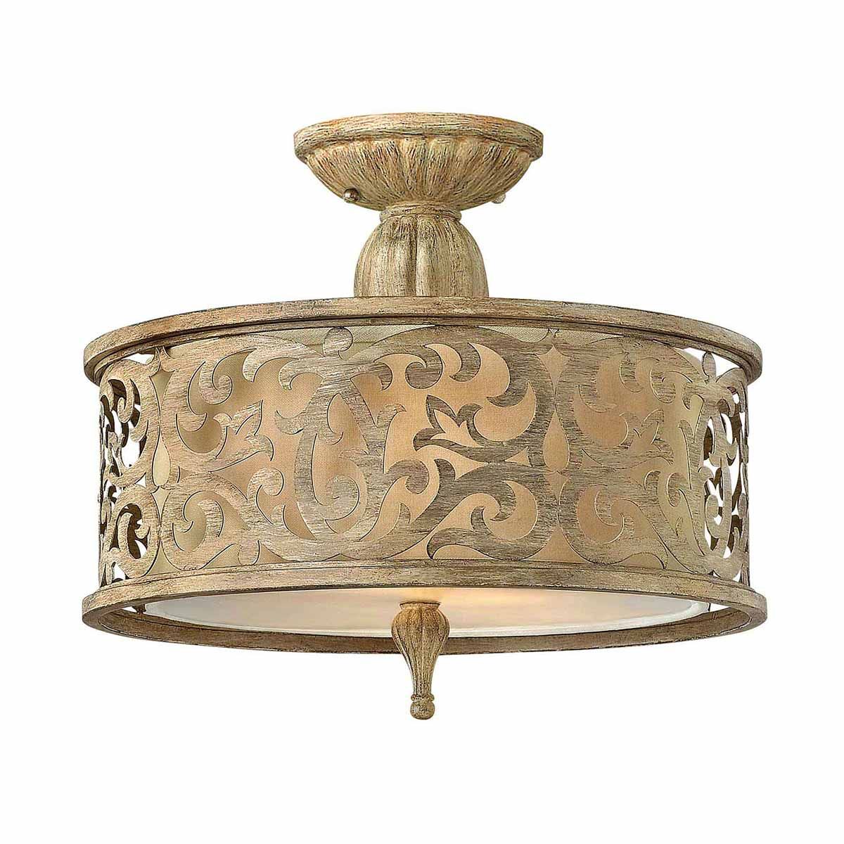 Carabel 2-flammige kleine Halbdeckenleuchte - Gebürstetes Champagner - Elsteadlighting - leuchtengrosshandel24