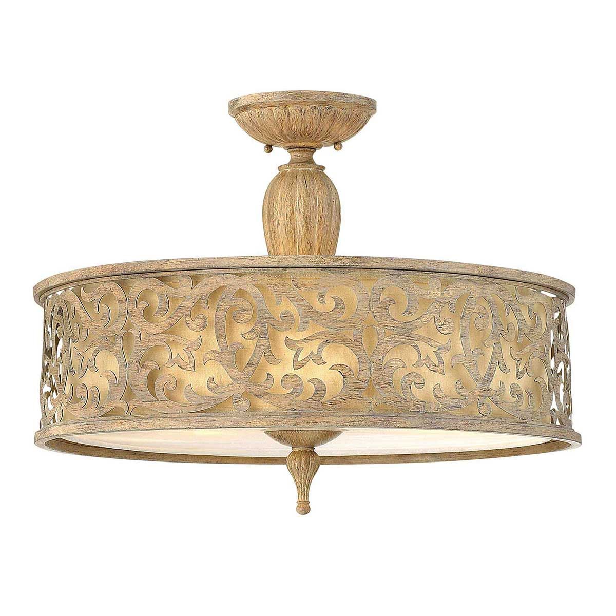 Carabel 3-flammig, groß, halbbündig, gebürstetes Champagner - Elsteadlighting - leuchtengrosshandel24