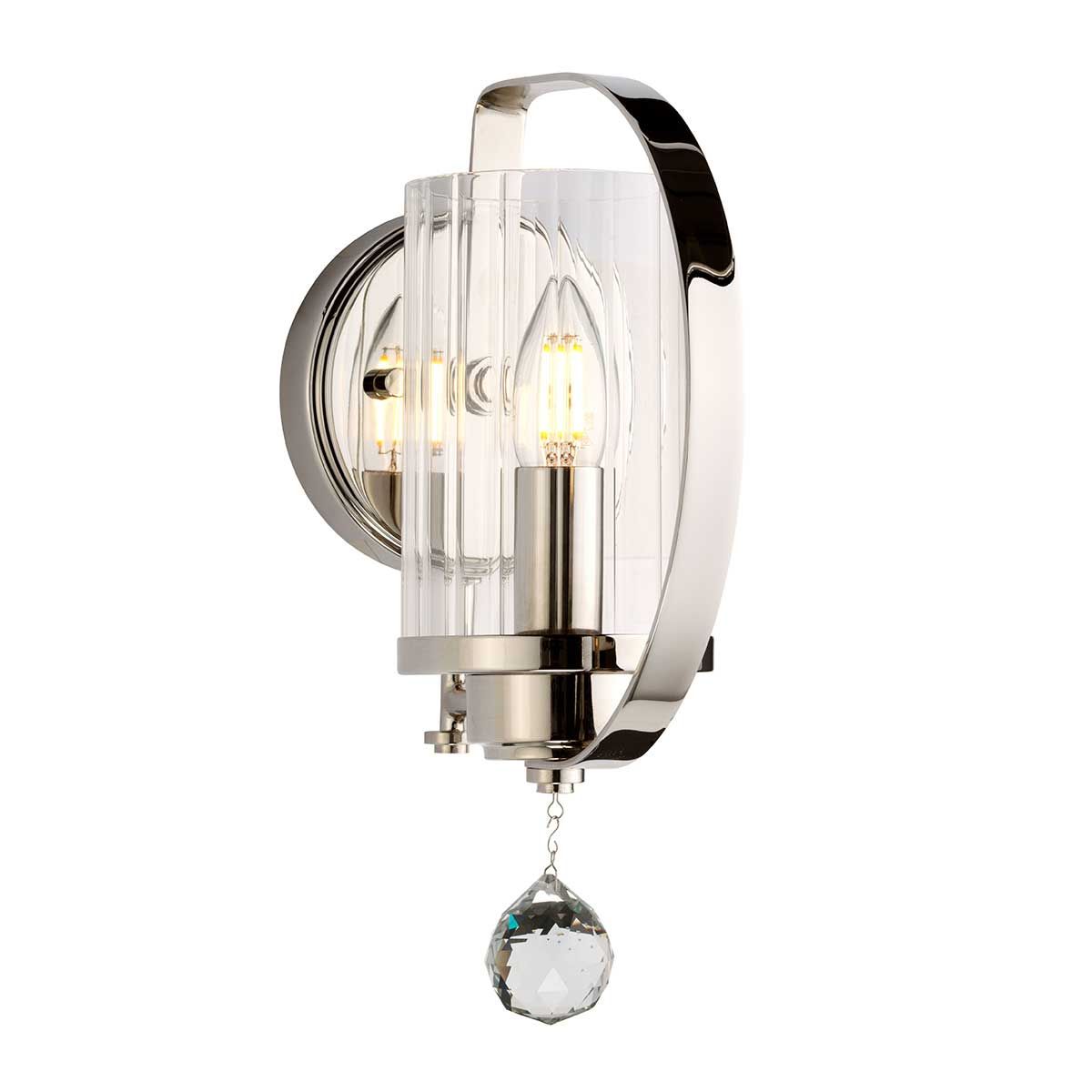Cassie 1-flammige Wandleuchte - poliertes Nickel - Elsteadlighting - leuchtengrosshandel24