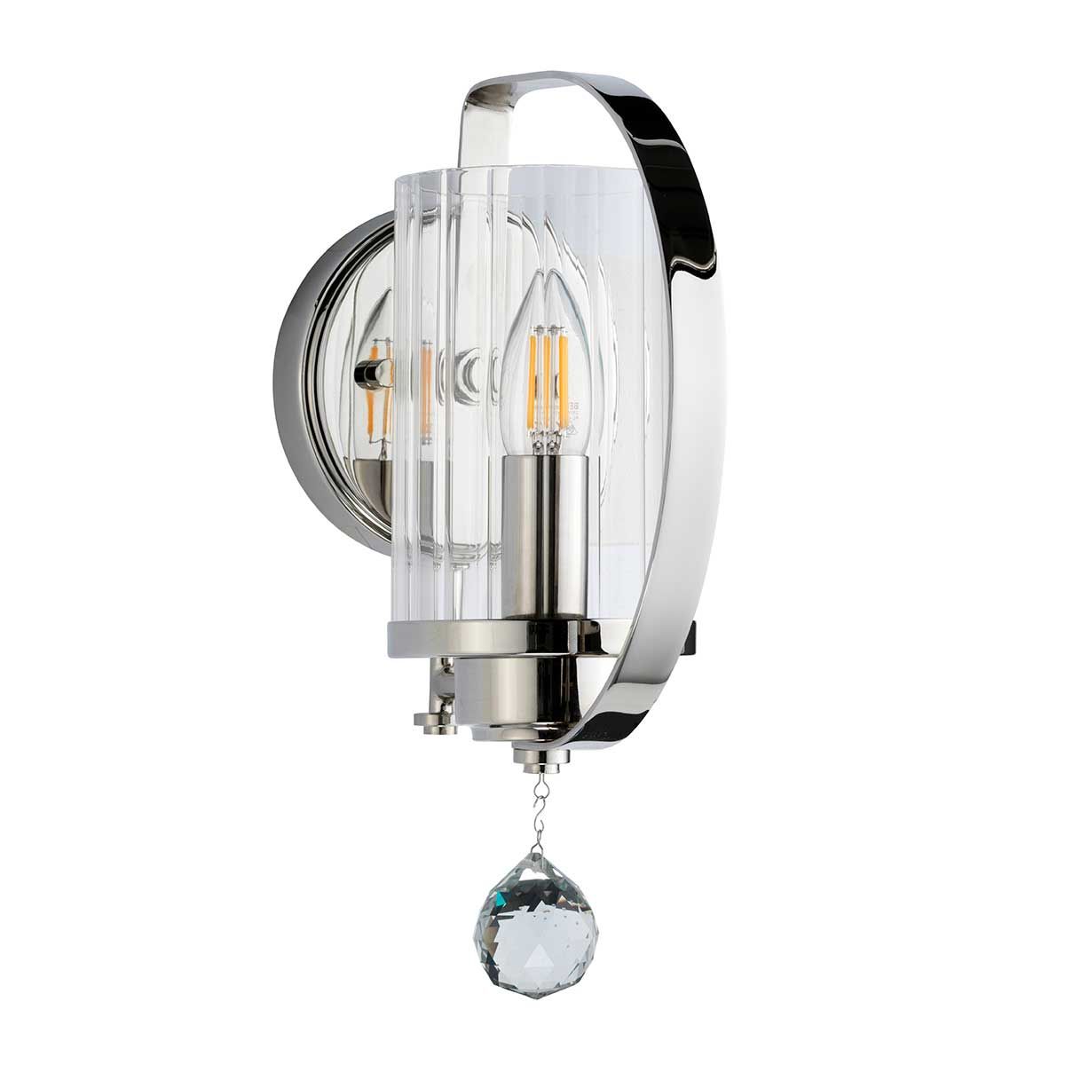 Cassie 1-flammige Wandleuchte - poliertes Nickel - Elsteadlighting - leuchtengrosshandel24