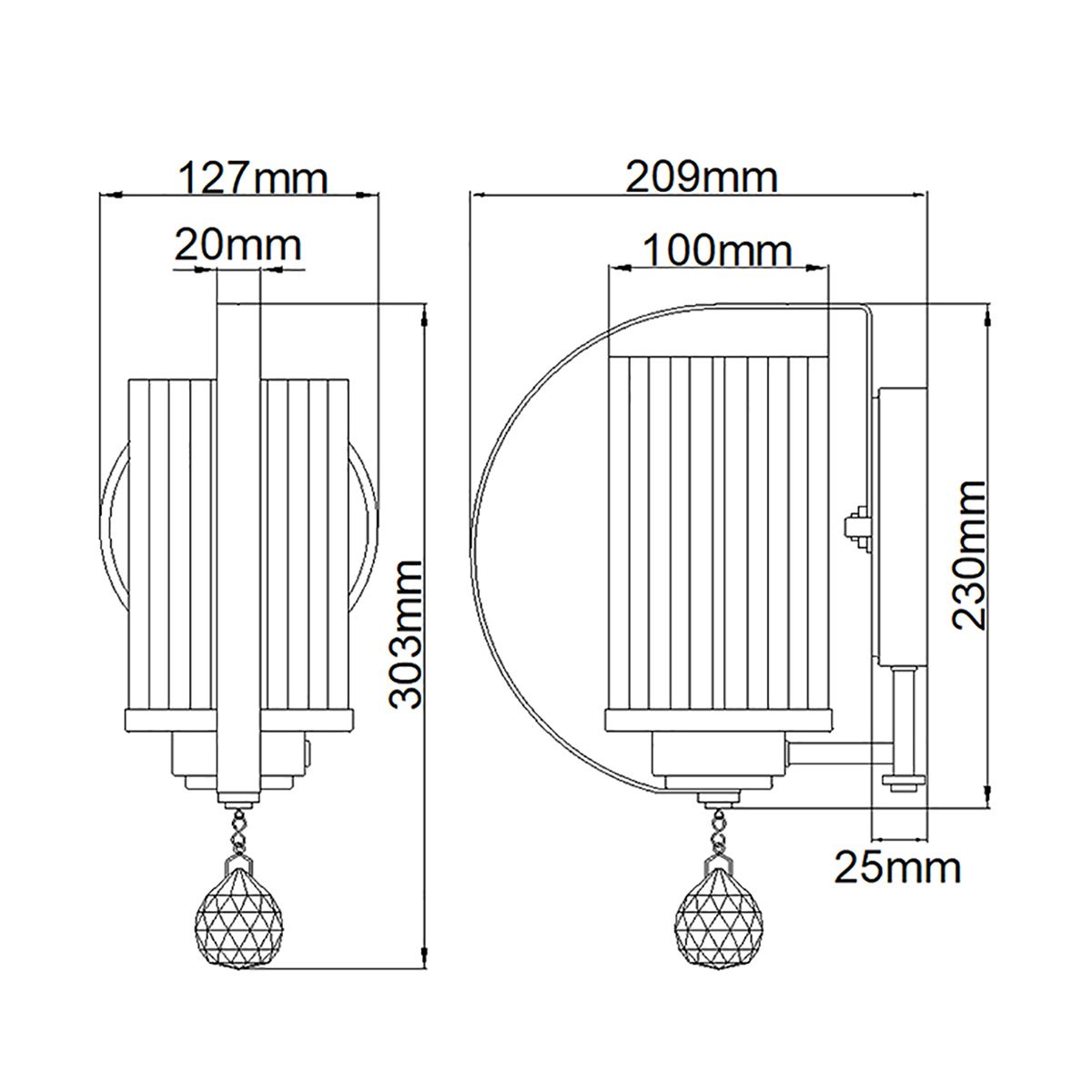 Cassie 1-flammige Wandleuchte - poliertes Nickel - Elsteadlighting - leuchtengrosshandel24