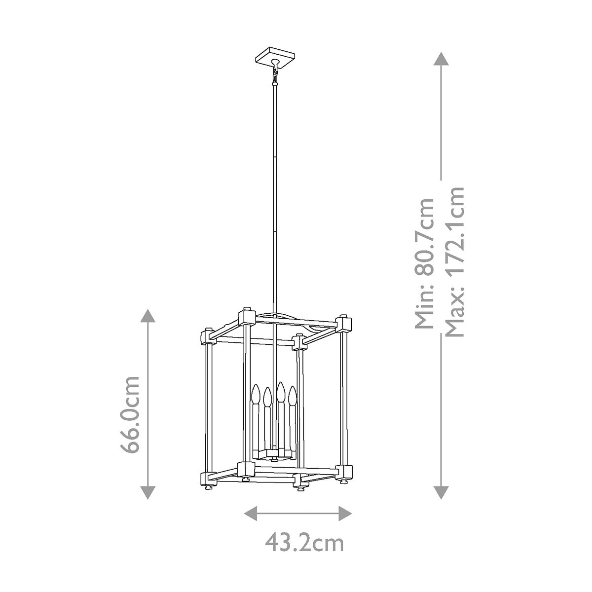 Cayden Pendelleuchte, groß, 4-flammig, Naturmessing - Elsteadlighting - leuchtengrosshandel24