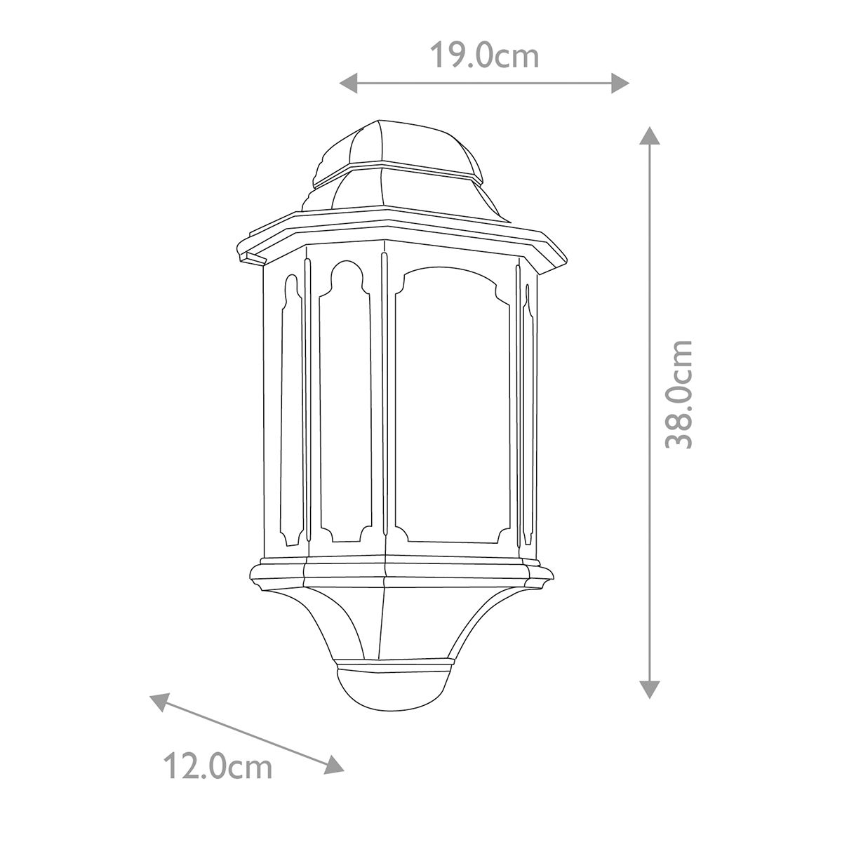 Chapel 1 - flammige Halblaterne - Schwarz - Elsteadlighting - CP7 - BLACK