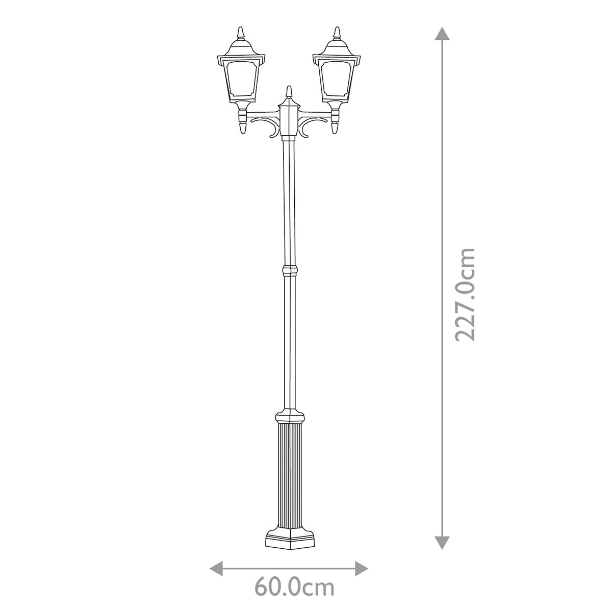 Chapel 2 - flammige Doppelpfostenleuchte - Schwarz - Elsteadlighting - CP8 - BLACK