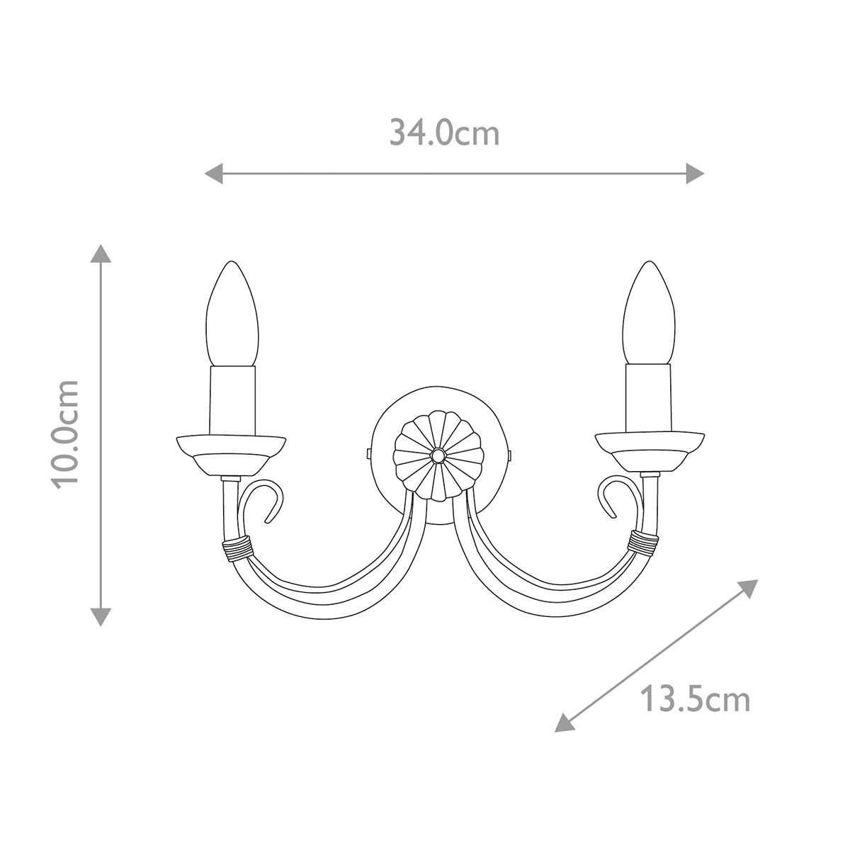 Chartwell 2-flammige Wandleuchte - Schwarz - Elsteadlighting - leuchtengrosshandel24