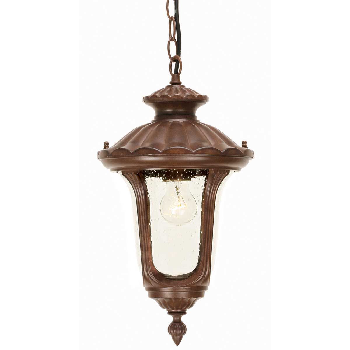 Chicago 1 - flammige kleine Kettenlaterne - Rostige Bronzepatina - Elsteadlighting - CC8 - S