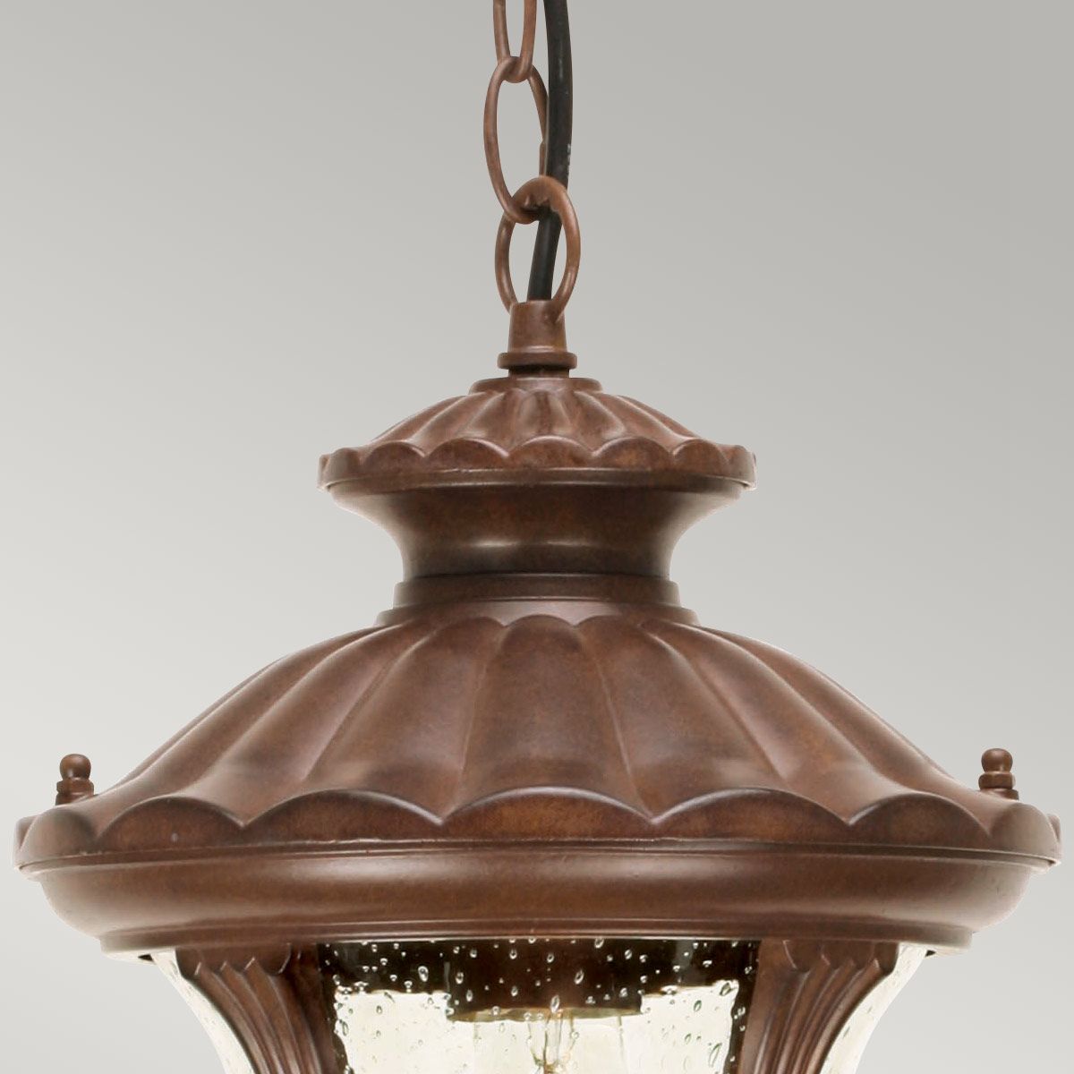 Chicago 1 - flammige kleine Kettenlaterne - Rostige Bronzepatina - Elsteadlighting - CC8 - S
