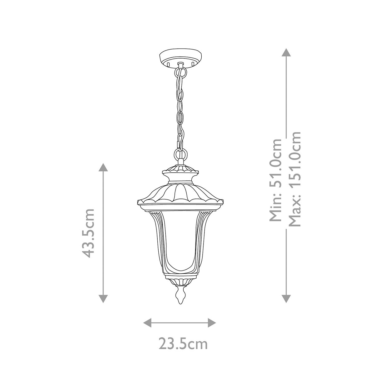 Chicago 1 - flammige kleine Kettenlaterne - Strukturiertes Schwarz - Elsteadlighting - CC8 - S - BK