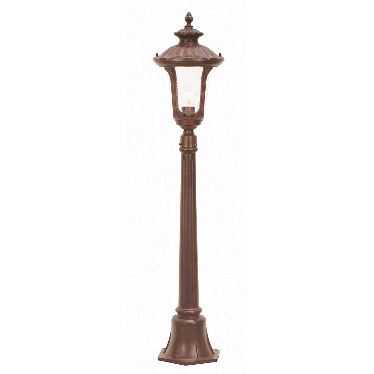 Chicago 1 - flammige kleine Säulenlaterne – Bronze – rostige Bronzepatina - Elsteadlighting - CC4 - S