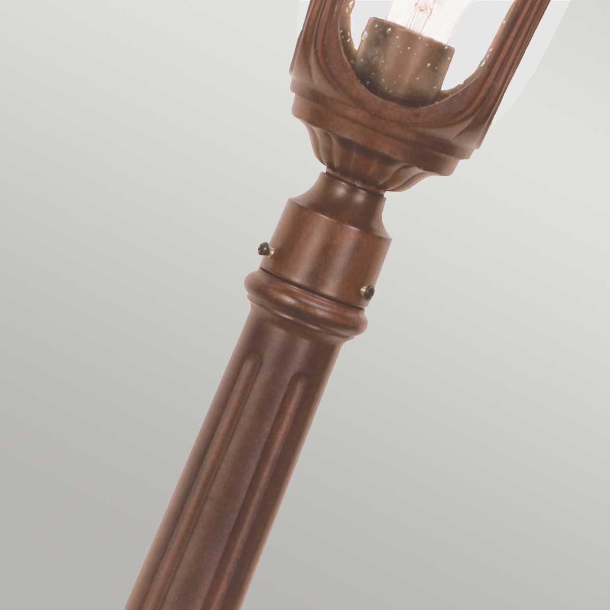 Chicago 1 - flammige kleine Säulenlaterne – Bronze – rostige Bronzepatina - Elsteadlighting - CC4 - S