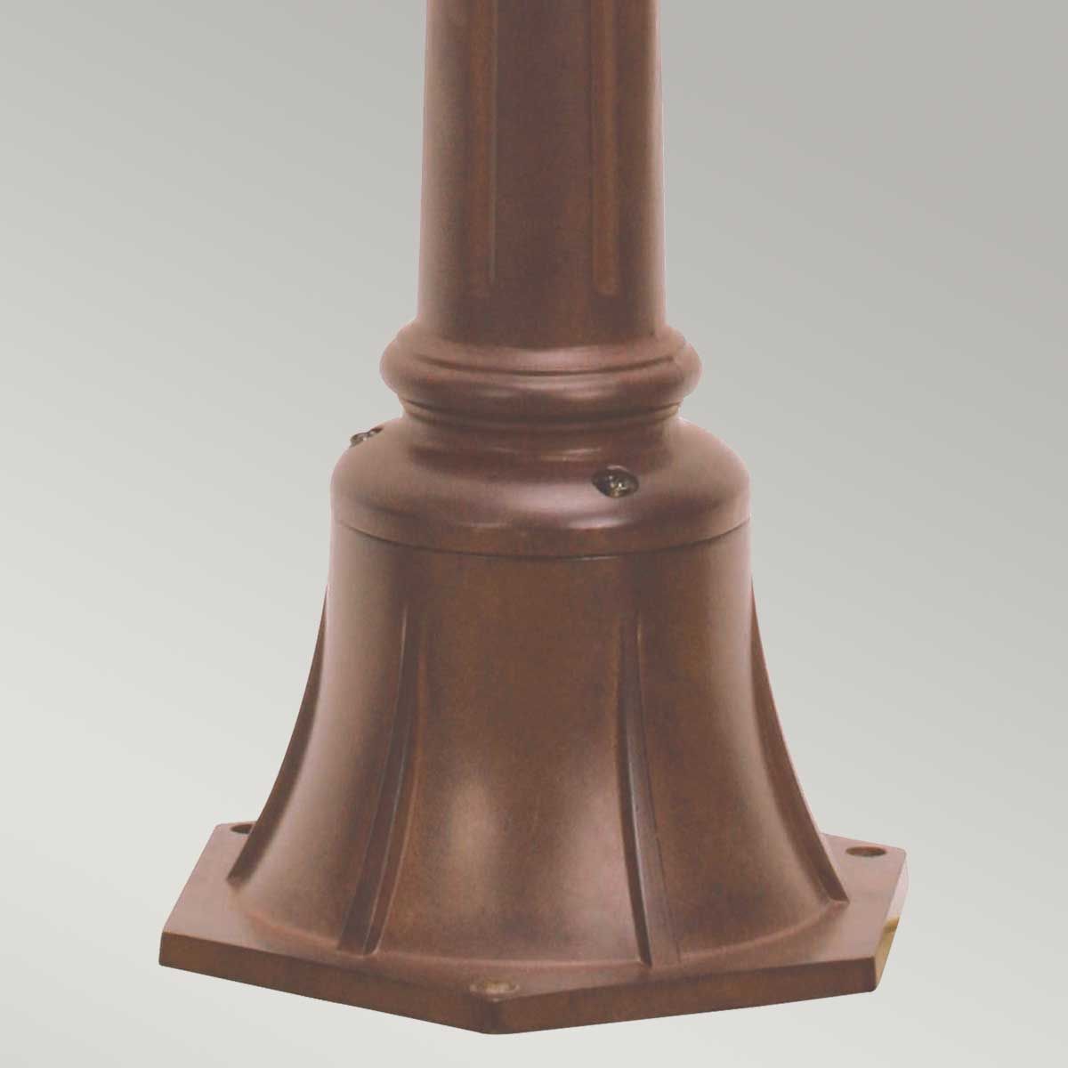 Chicago 1 - flammige kleine Säulenlaterne – Bronze – rostige Bronzepatina - Elsteadlighting - CC4 - S