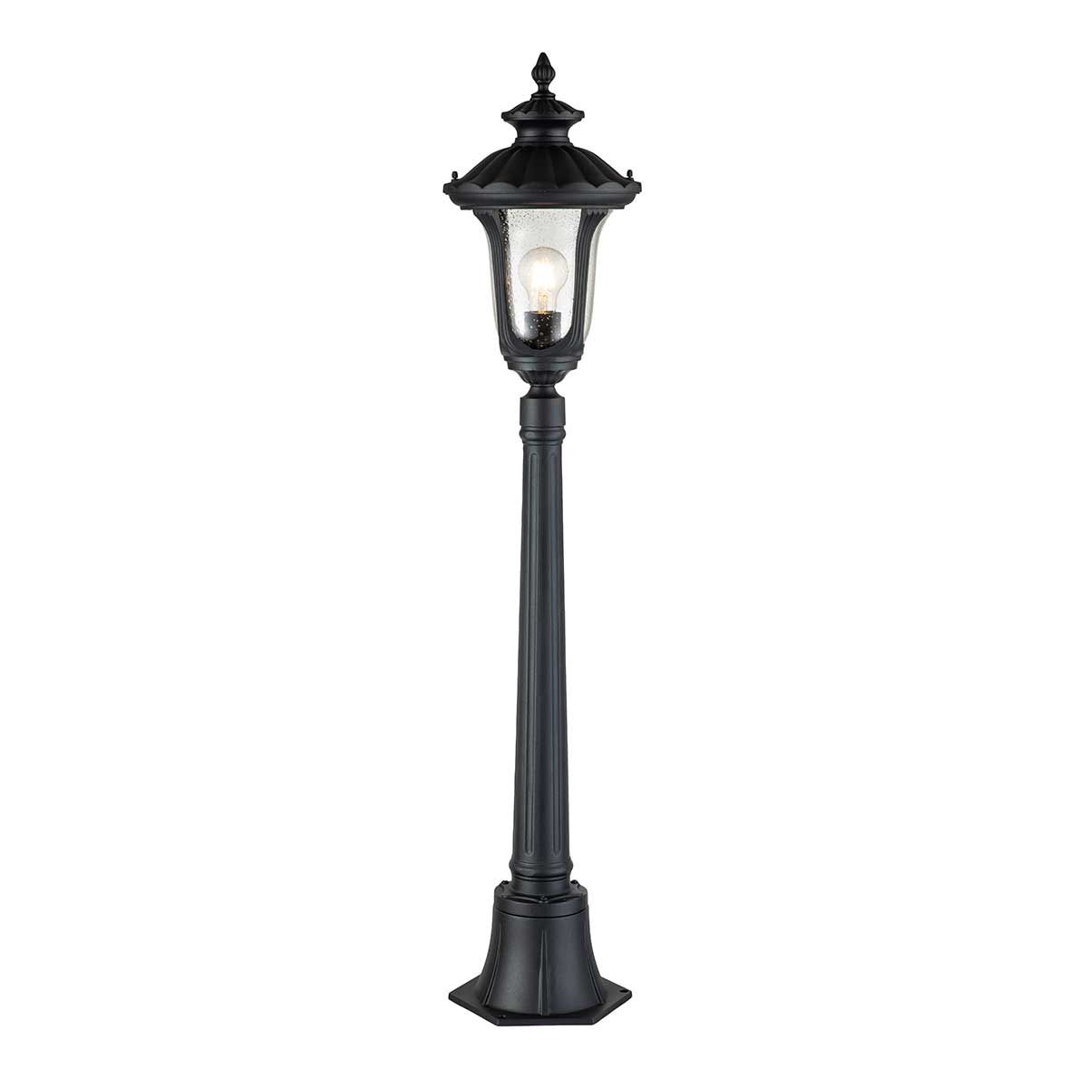 Chicago 1 - flammige kleine Säulenlaterne - Strukturiertes Schwarz - Elsteadlighting - CC4 - S - BK