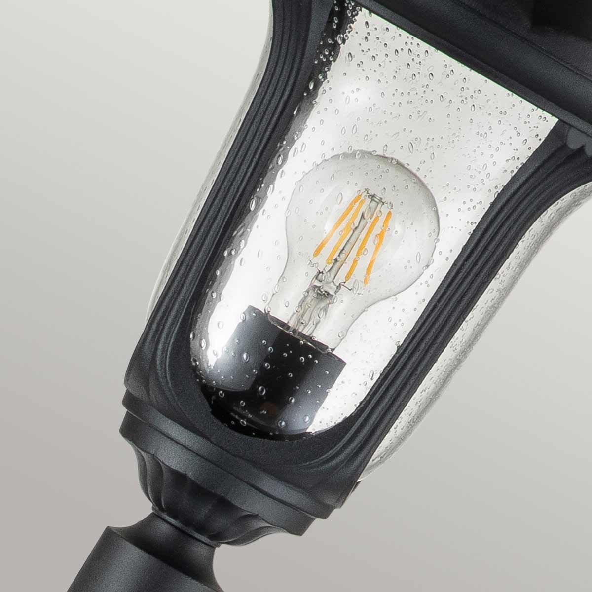 Chicago 1 - flammige kleine Säulenlaterne - Strukturiertes Schwarz - Elsteadlighting - CC4 - S - BK