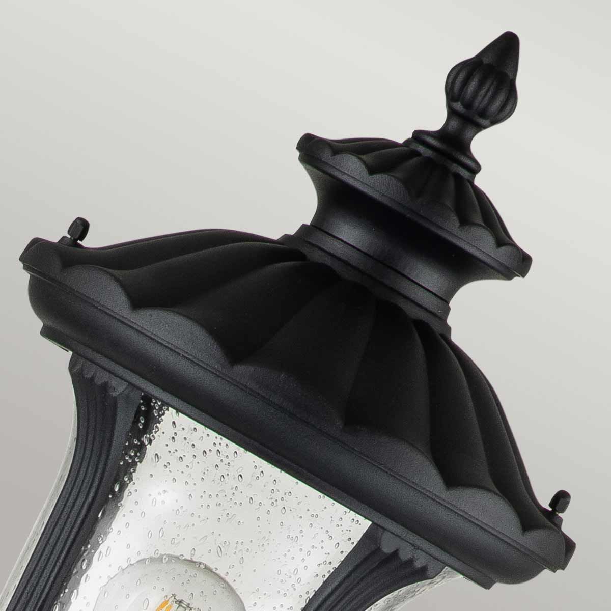 Chicago 1 - flammige kleine Säulenlaterne - Strukturiertes Schwarz - Elsteadlighting - CC4 - S - BK