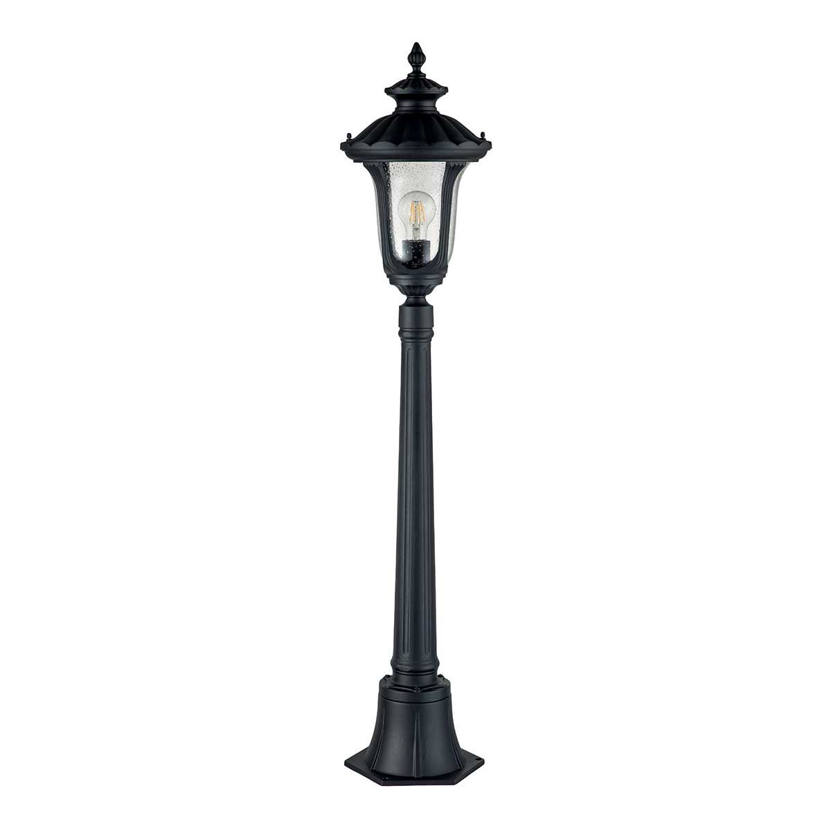 Chicago 1 - flammige kleine Säulenlaterne - Strukturiertes Schwarz - Elsteadlighting - CC4 - S - BK