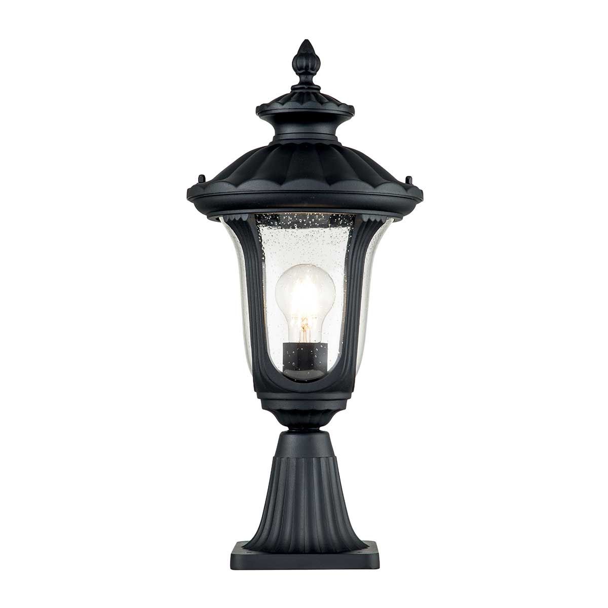 Chicago 1 - flammige kleine Sockellaterne - Strukturiertes Schwarz - Elsteadlighting - CC3 - S - BK